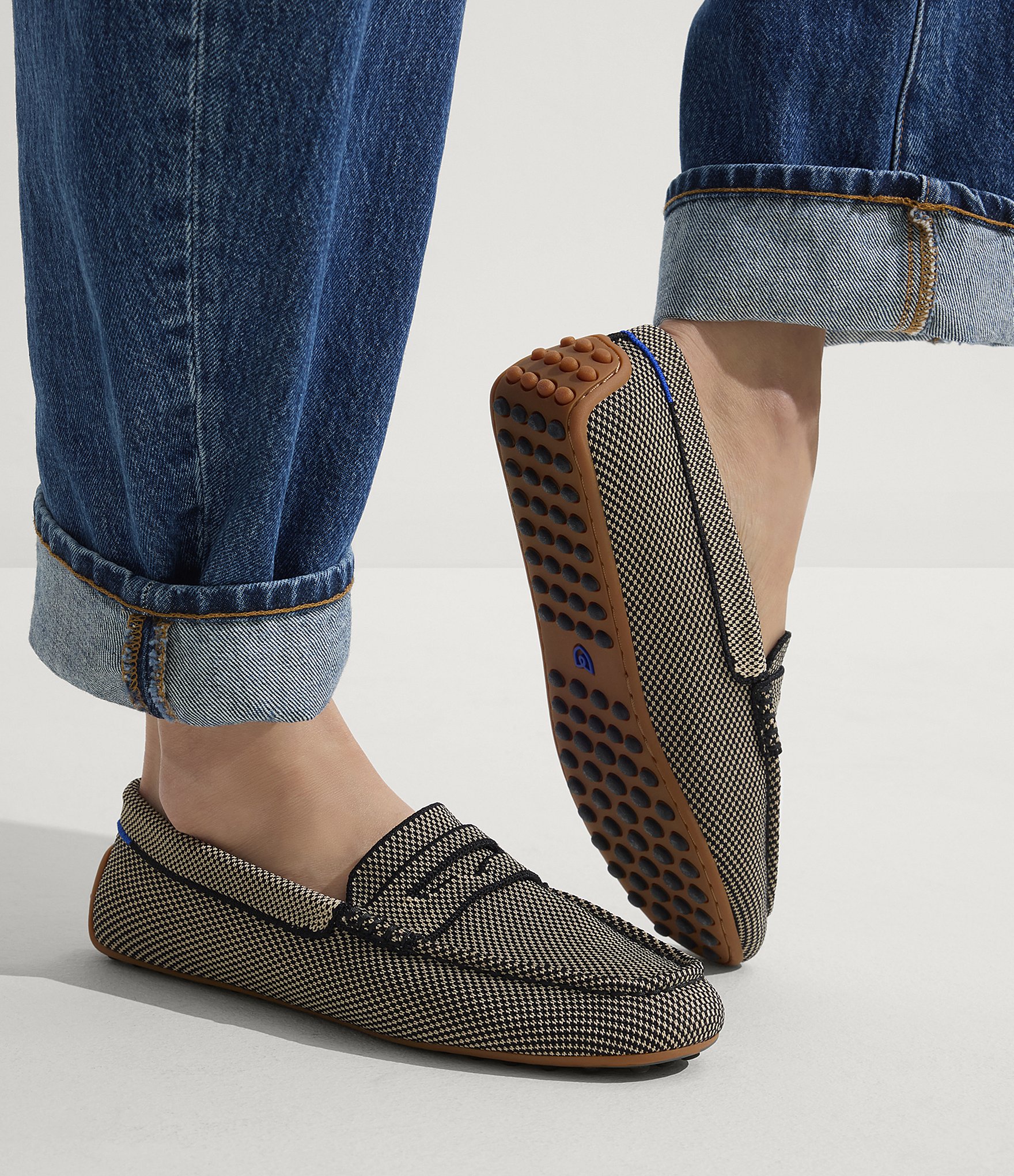 Rothy's The Daily Driver Knit Micro Check Loafers