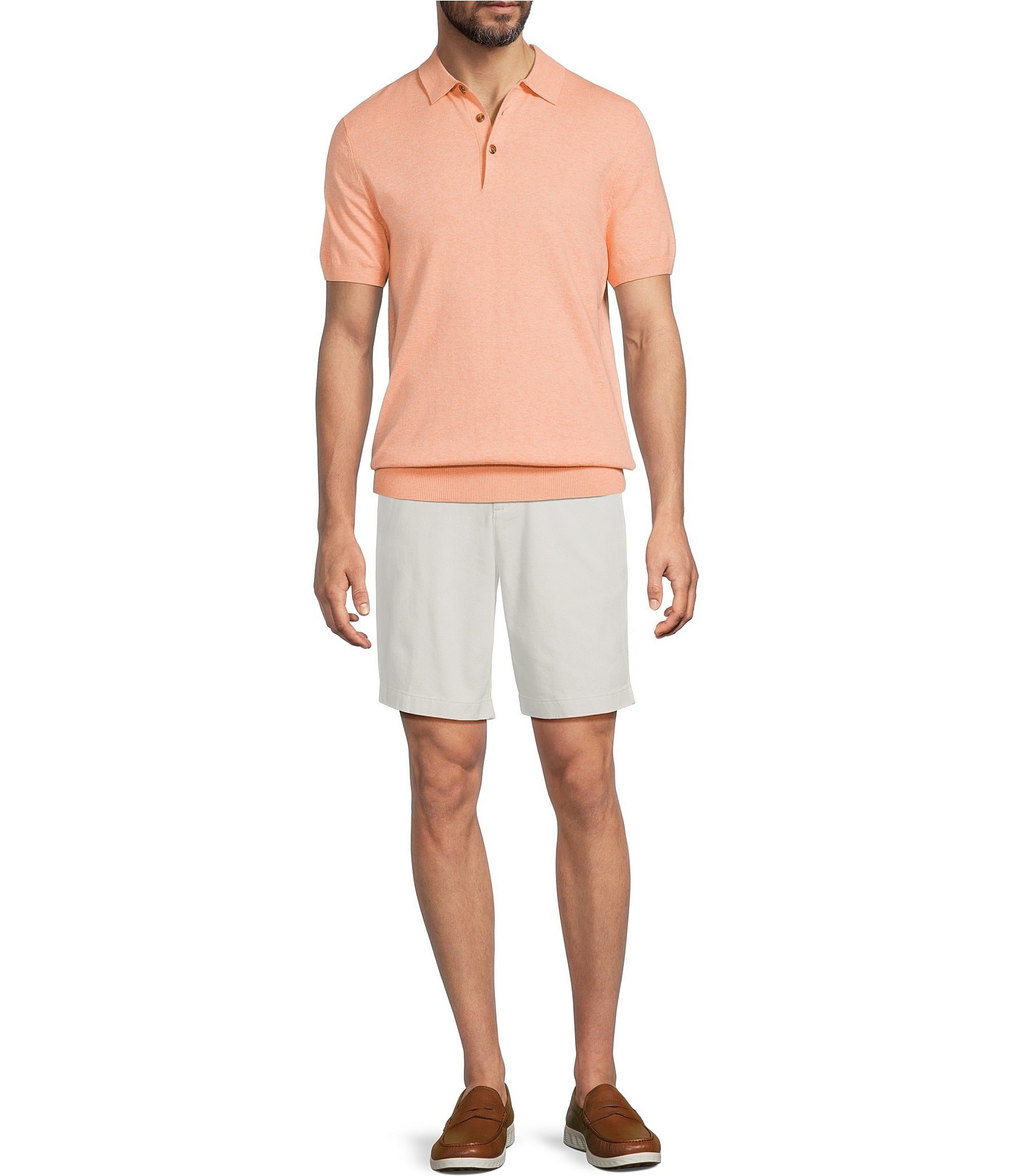 Roundtree & York Short Sleeve Jersey Solid Sweater Knit Polo