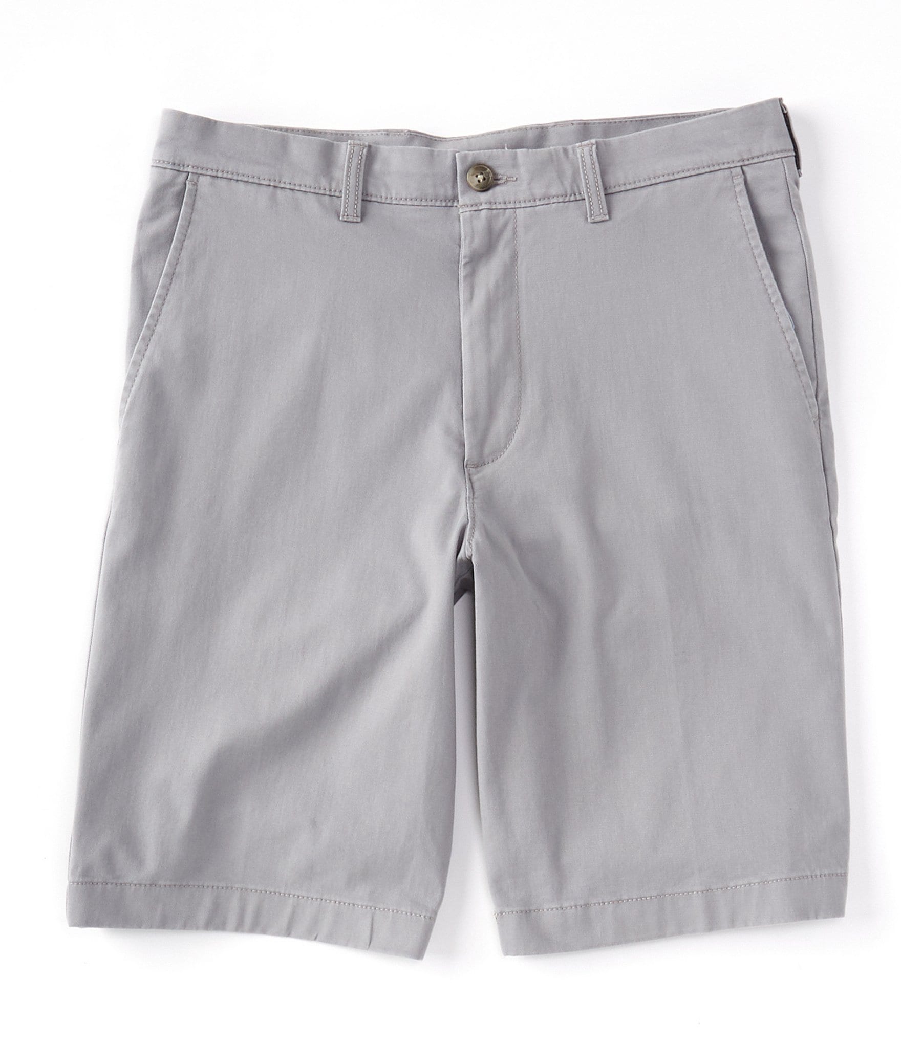 Roundtree & Yorke Flat-Front Stretch Washed 9 Inseam Chino Shorts