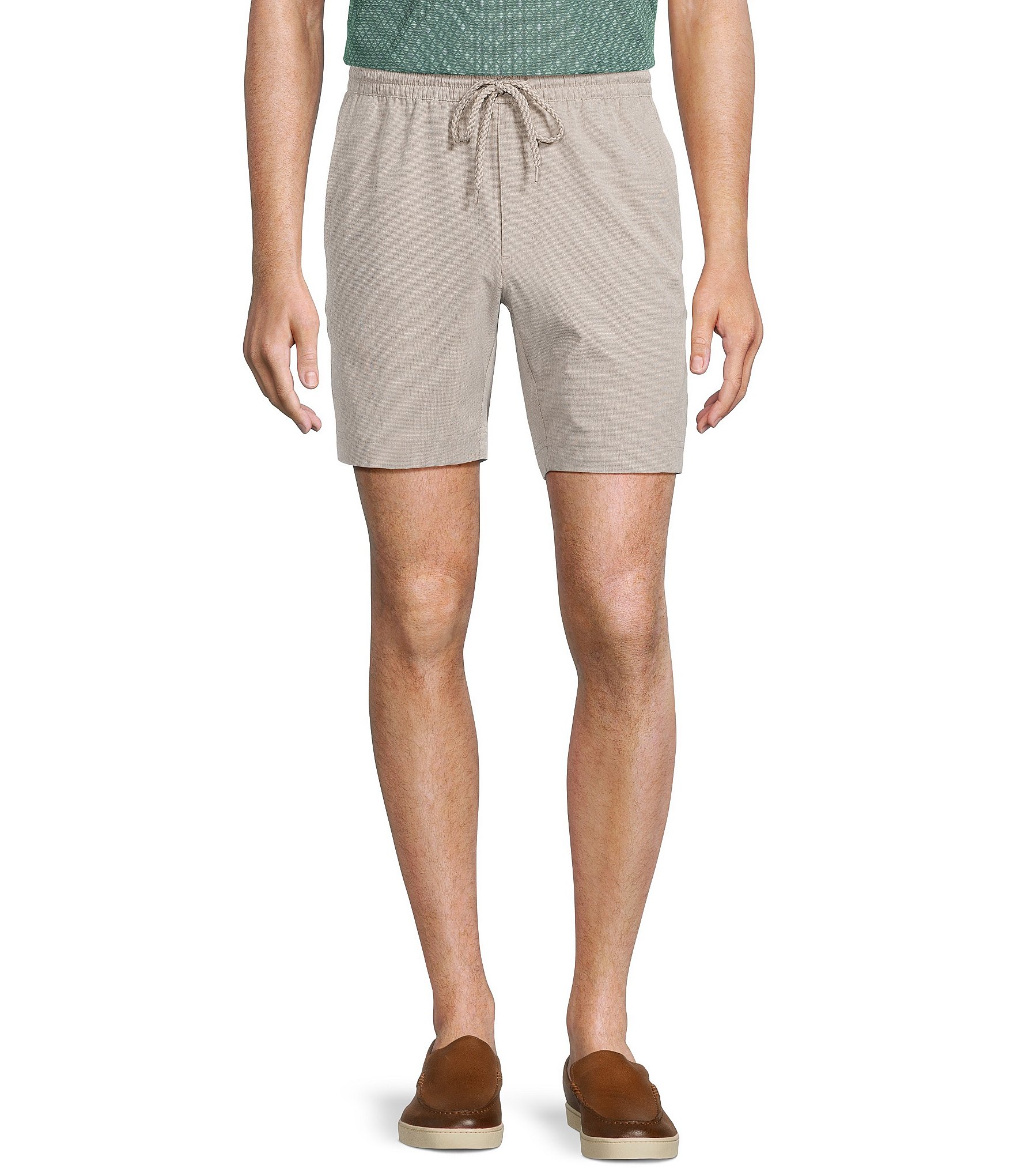 Roundtree & Yorke 7#double; Flat Front Performance Pull On Shorts