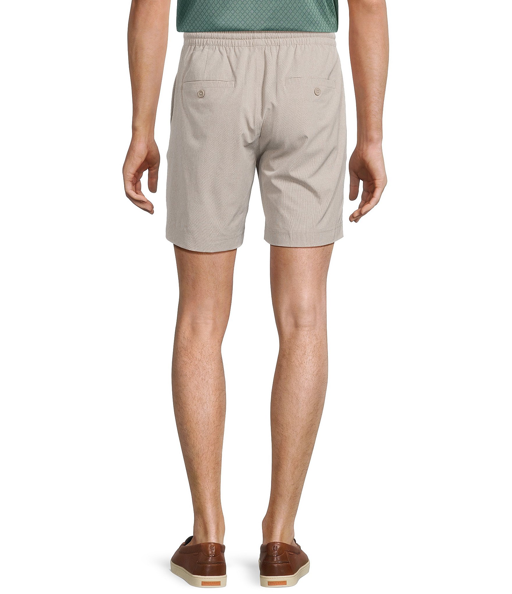 Roundtree & Yorke 7#double; Flat Front Performance Pull On Shorts