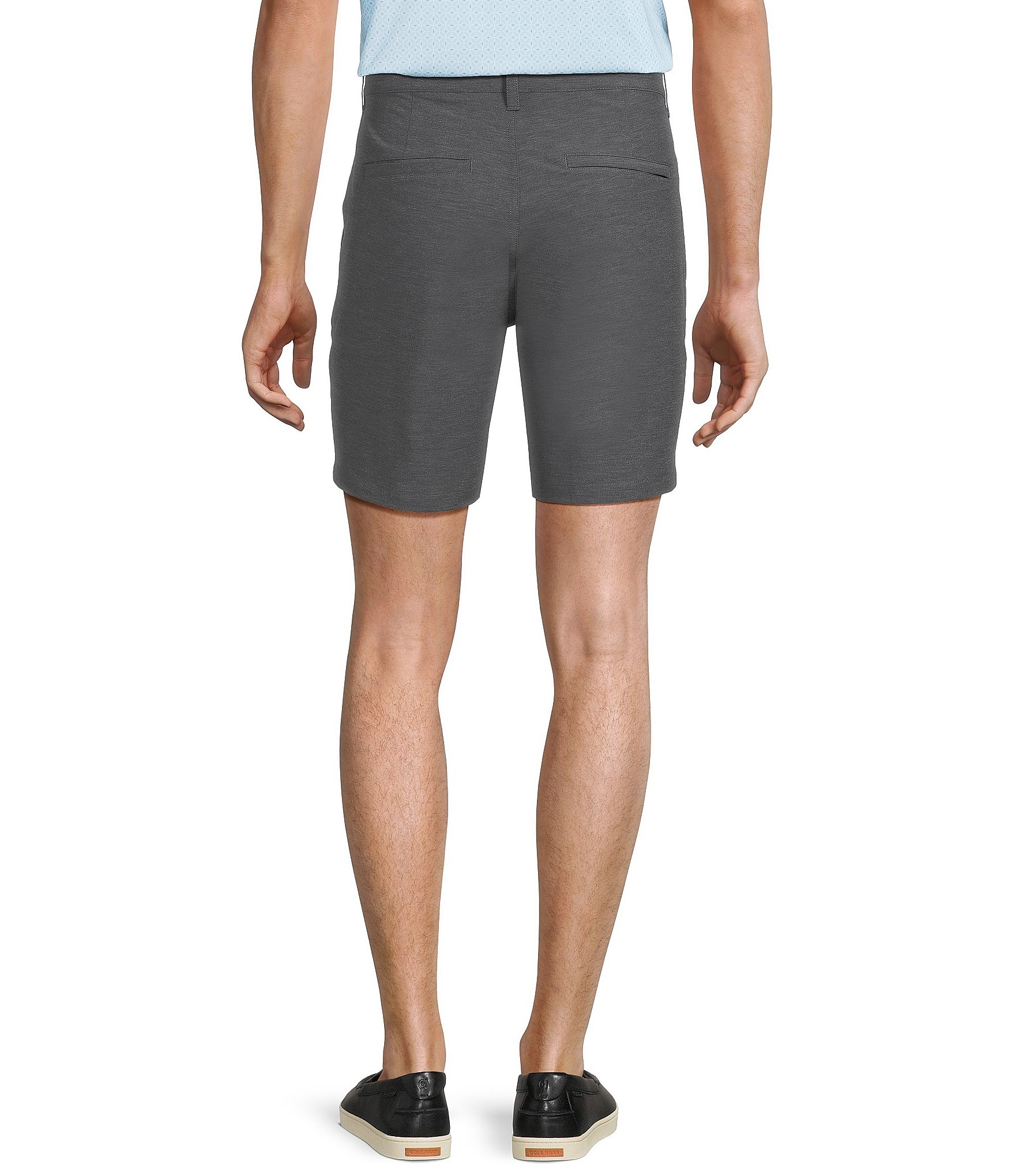 Roundtree & Yorke 7#double; Flat Front Performance Solid Texture Shorts