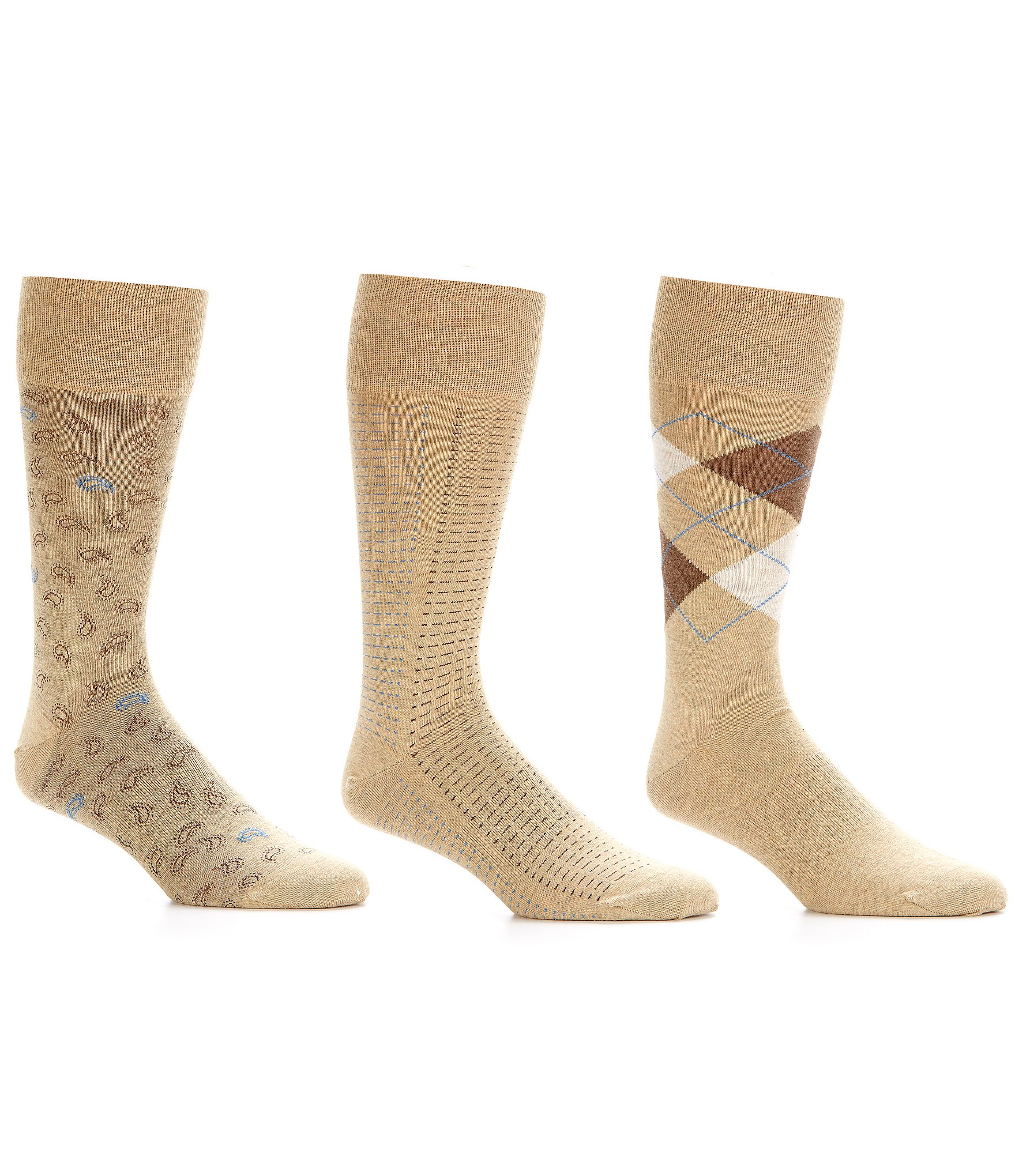 Roundtree & Yorke Argyle Basic Assorted Crew Dress Socks 3-Pack