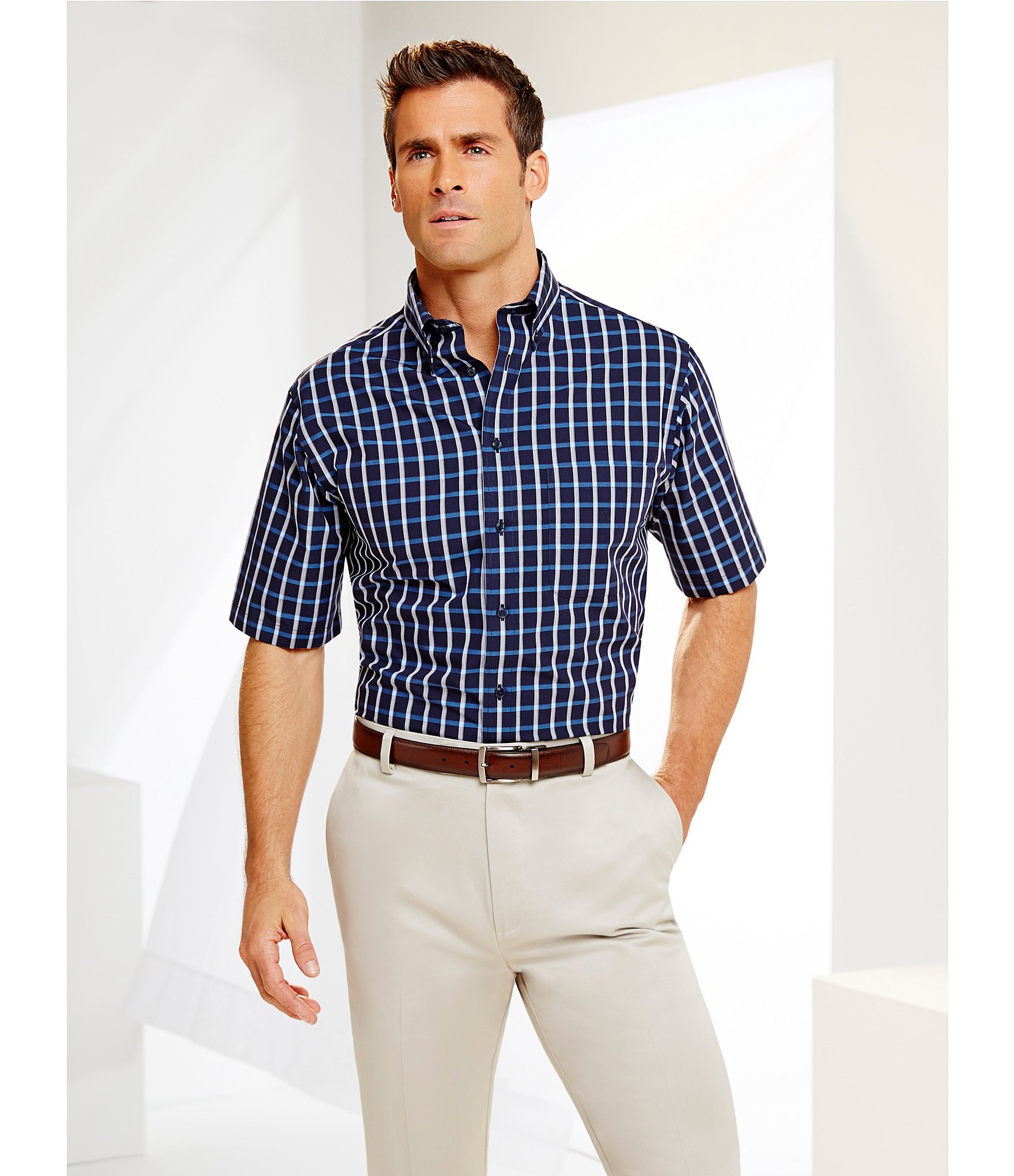 Roundtree & Yorke Big & Tall Burnished Edge Reversible Belt