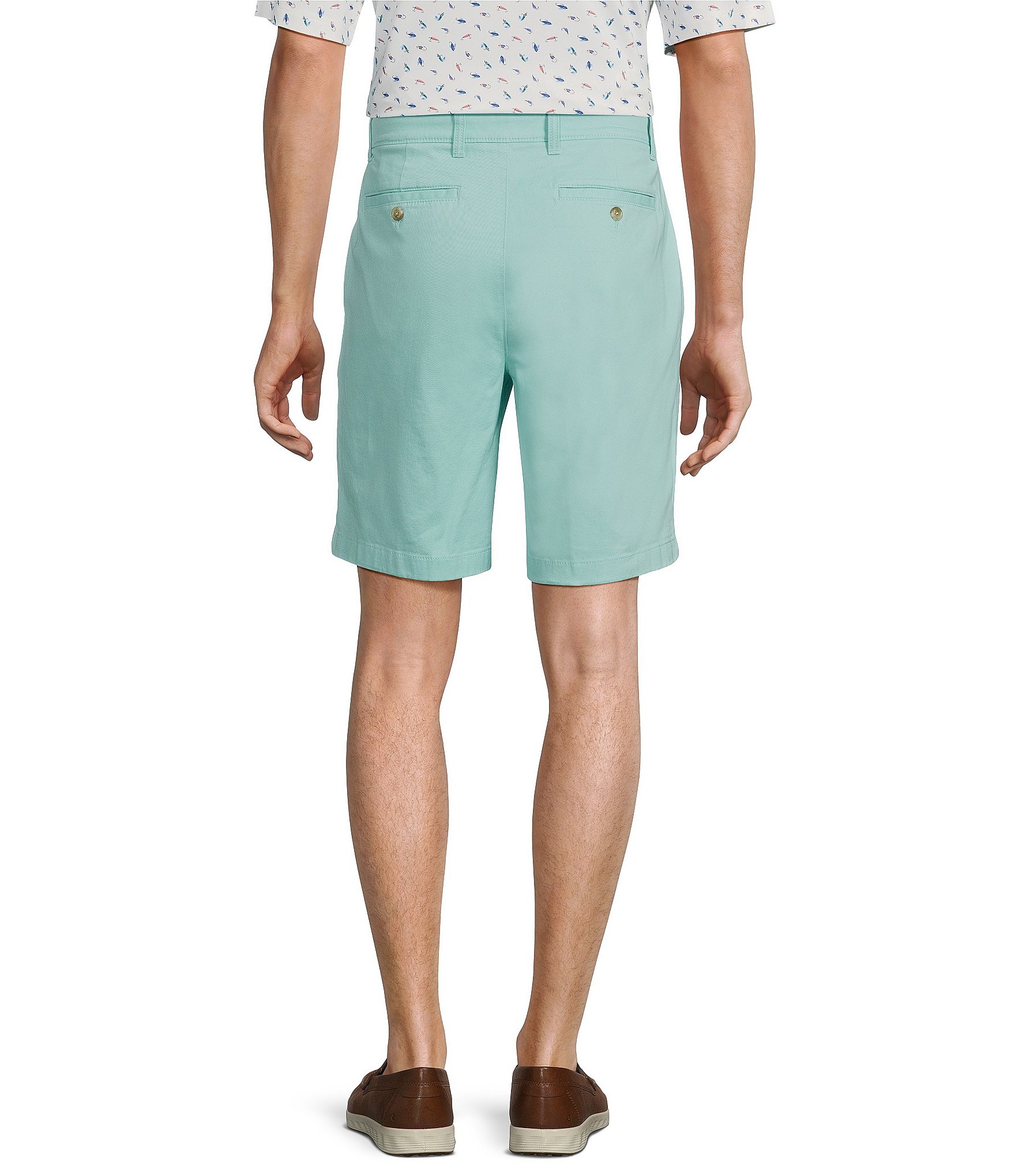 Roundtree & Yorke Big & Tall Casuals Classic Fit Flat Front Washed Chino 9#double; And 11#double; Inseam Shorts