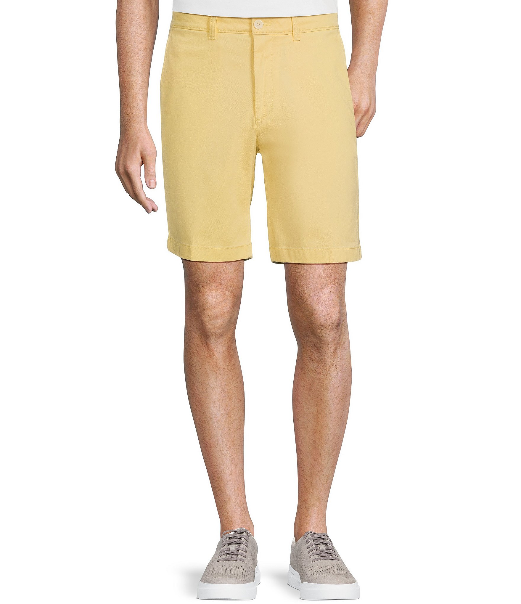 Roundtree & Yorke Big & Tall Casuals Classic Fit Flat Front Washed Chino 9#double; And 11#double; Inseam Shorts