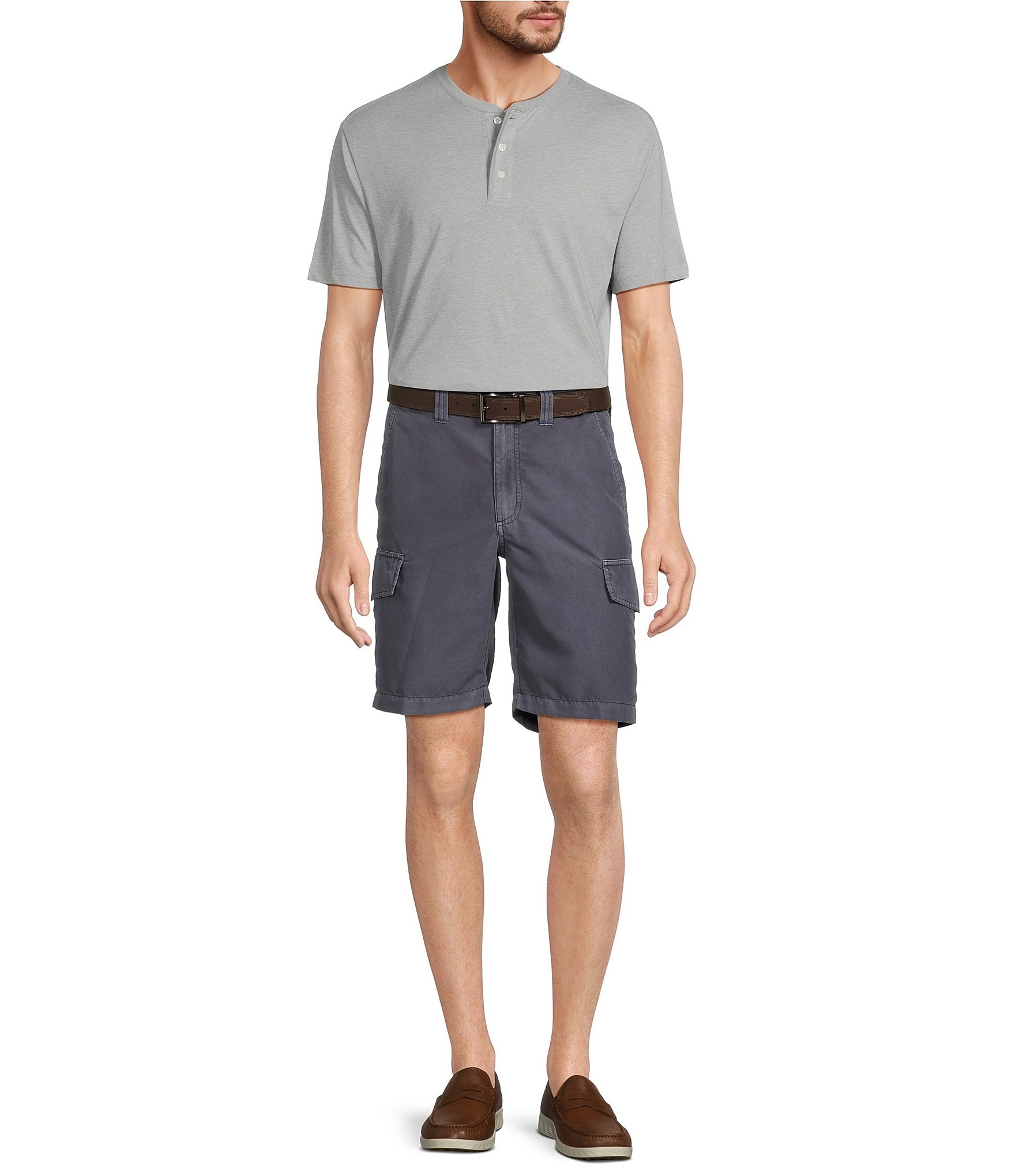 Roundtree & Yorke Big & Tall Casuals Straight Fit 9#double; Inseam Cargo Shorts