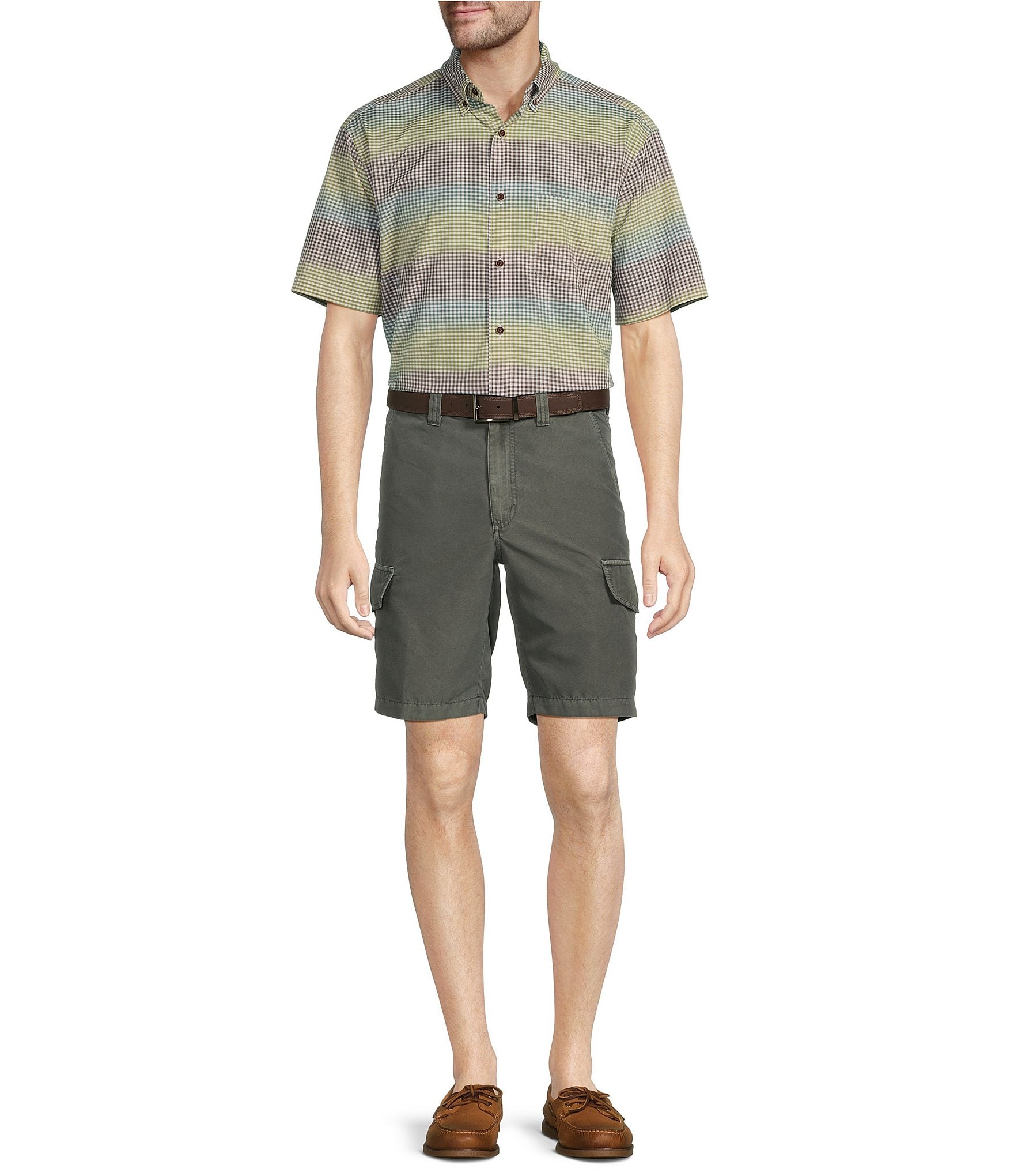 Roundtree & Yorke Big & Tall Casuals Straight Fit 9#double; Inseam Cargo Shorts