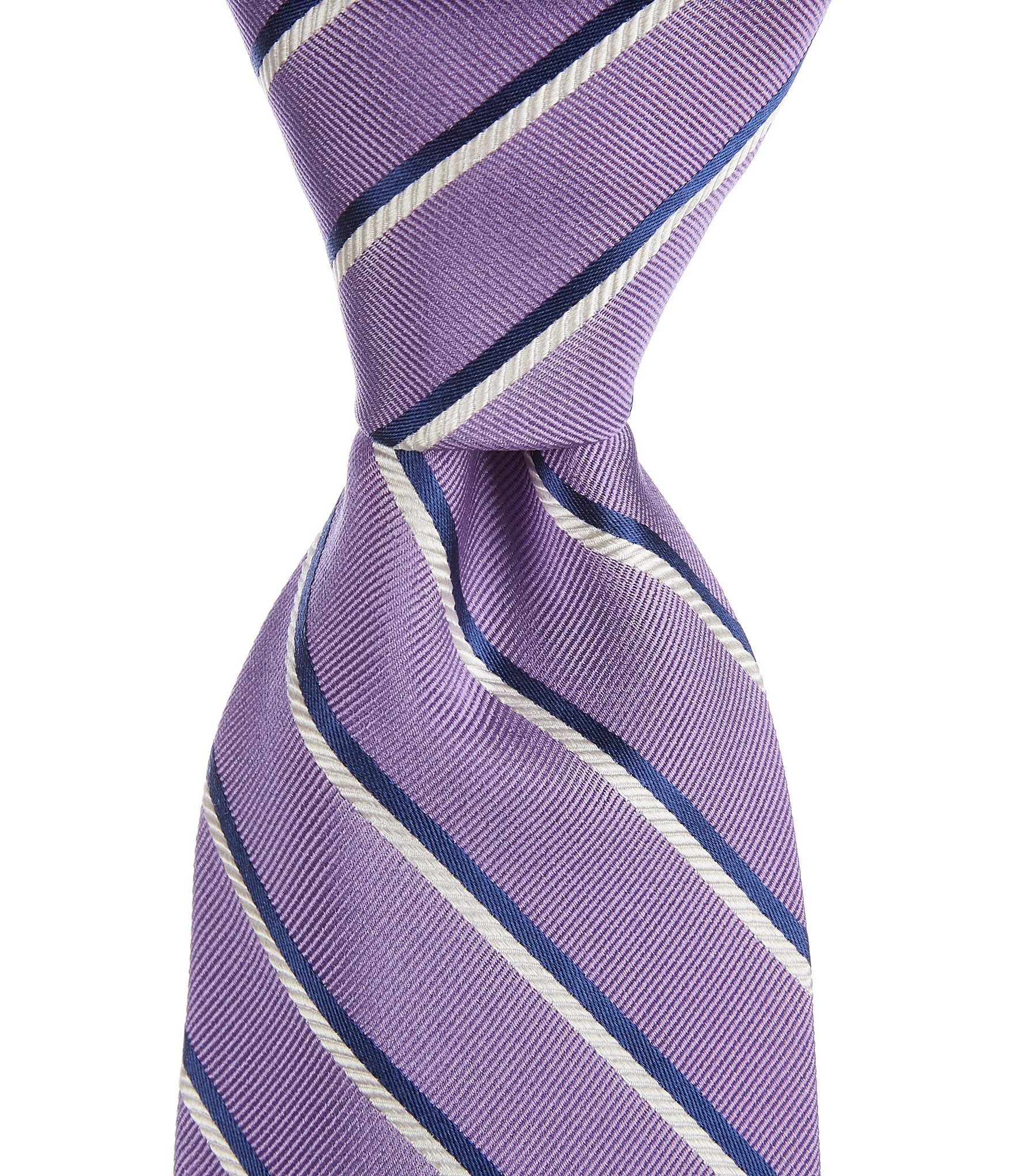 Roundtree & Yorke Big & Tall Double Stripe 3 3/8#double; Woven Silk Tie