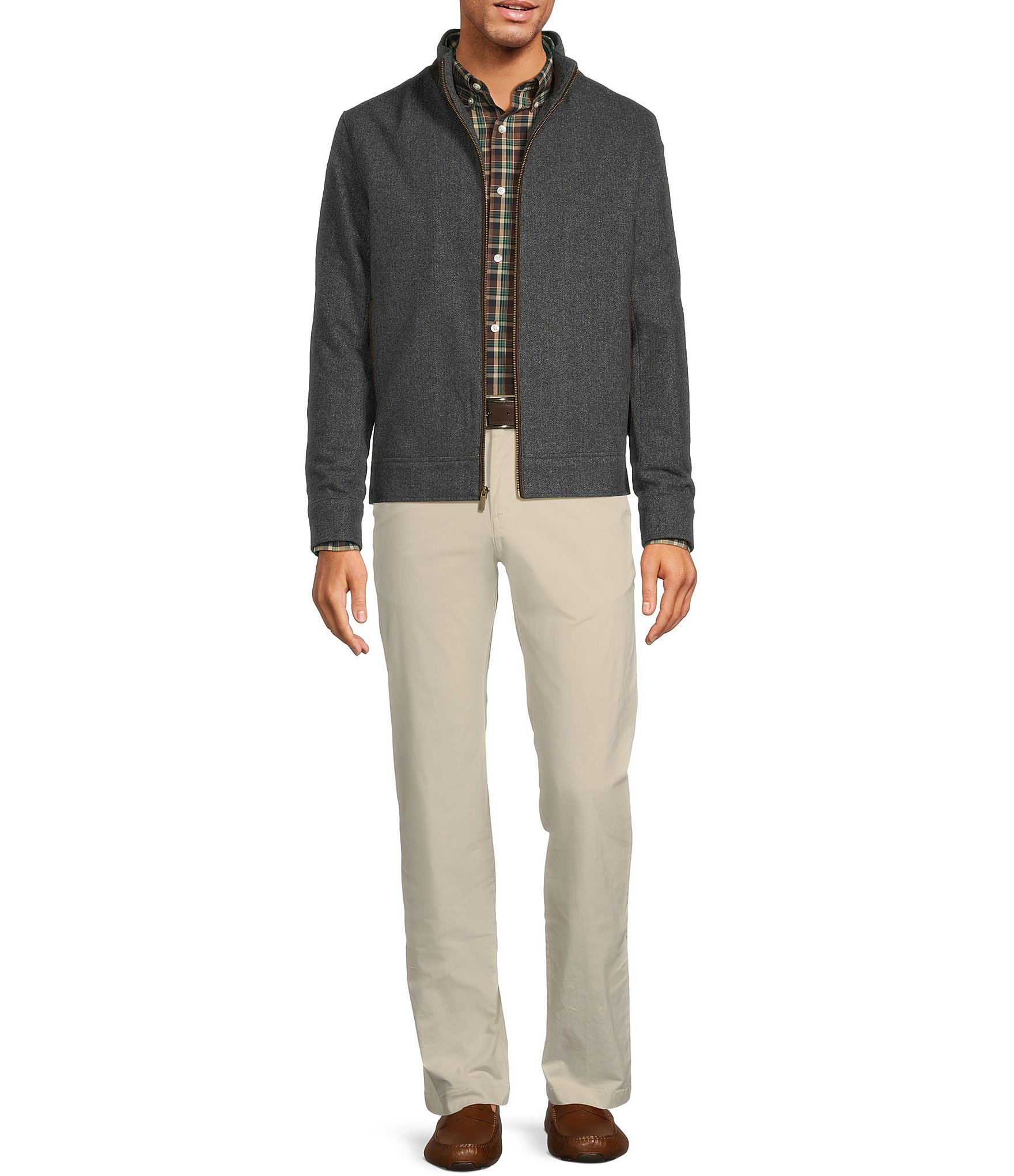 Roundtree & Yorke Big & Tall Herringbone Wool Hipster Jacket