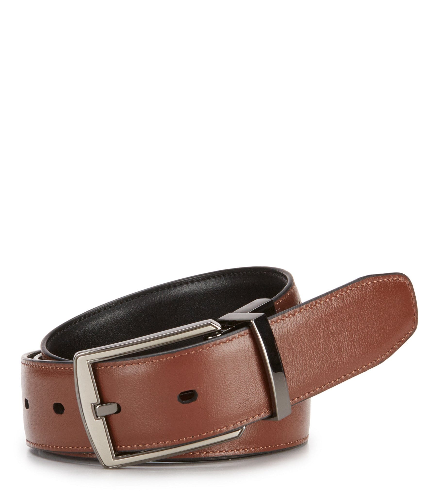 Roundtree & Yorke Big & Tall Hi-Lo Reversible Leather Belt