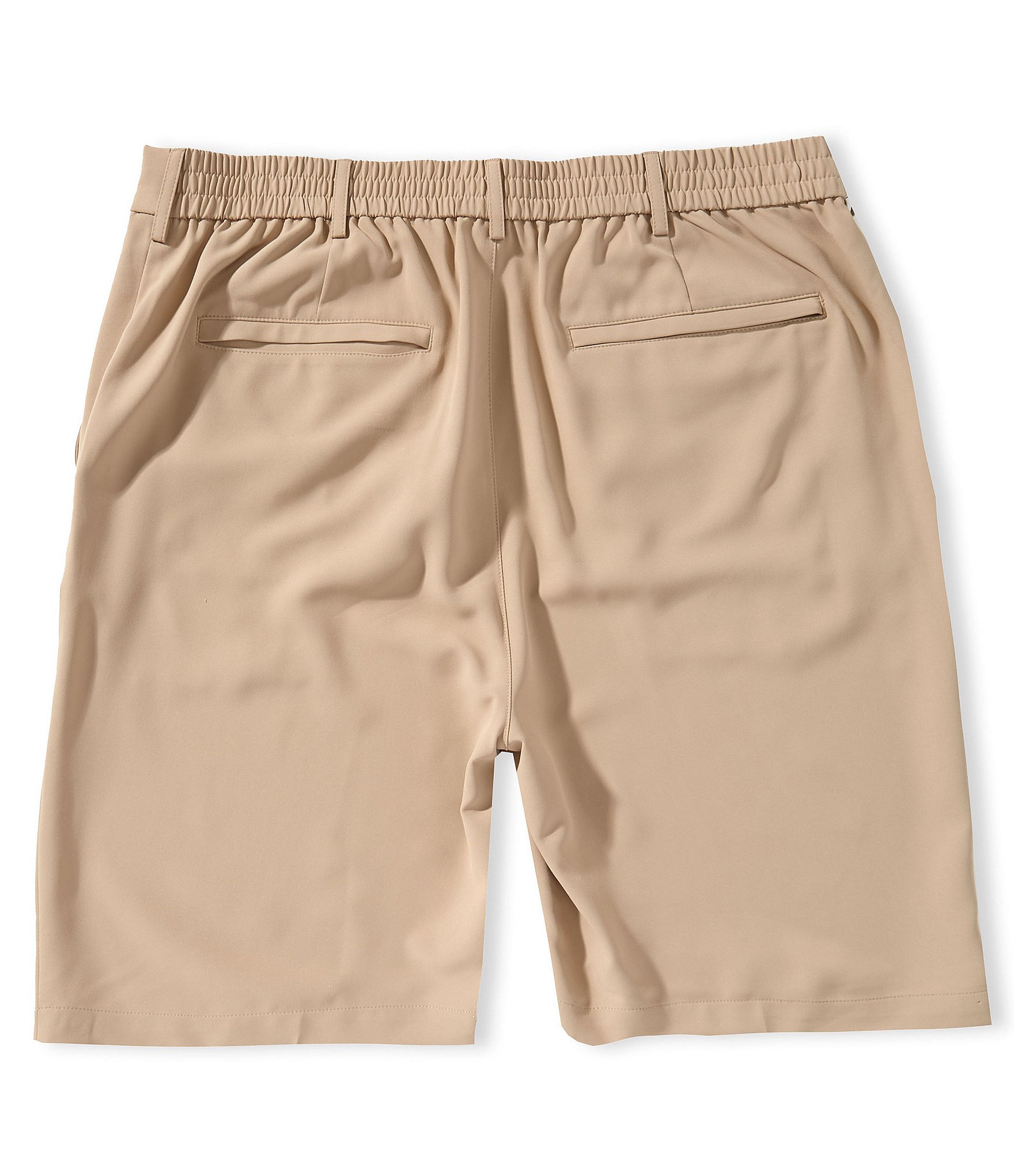 Roundtree & Yorke Big & Tall Performance Flat Front Partial E-Waist 7#double; Inseam Shorts