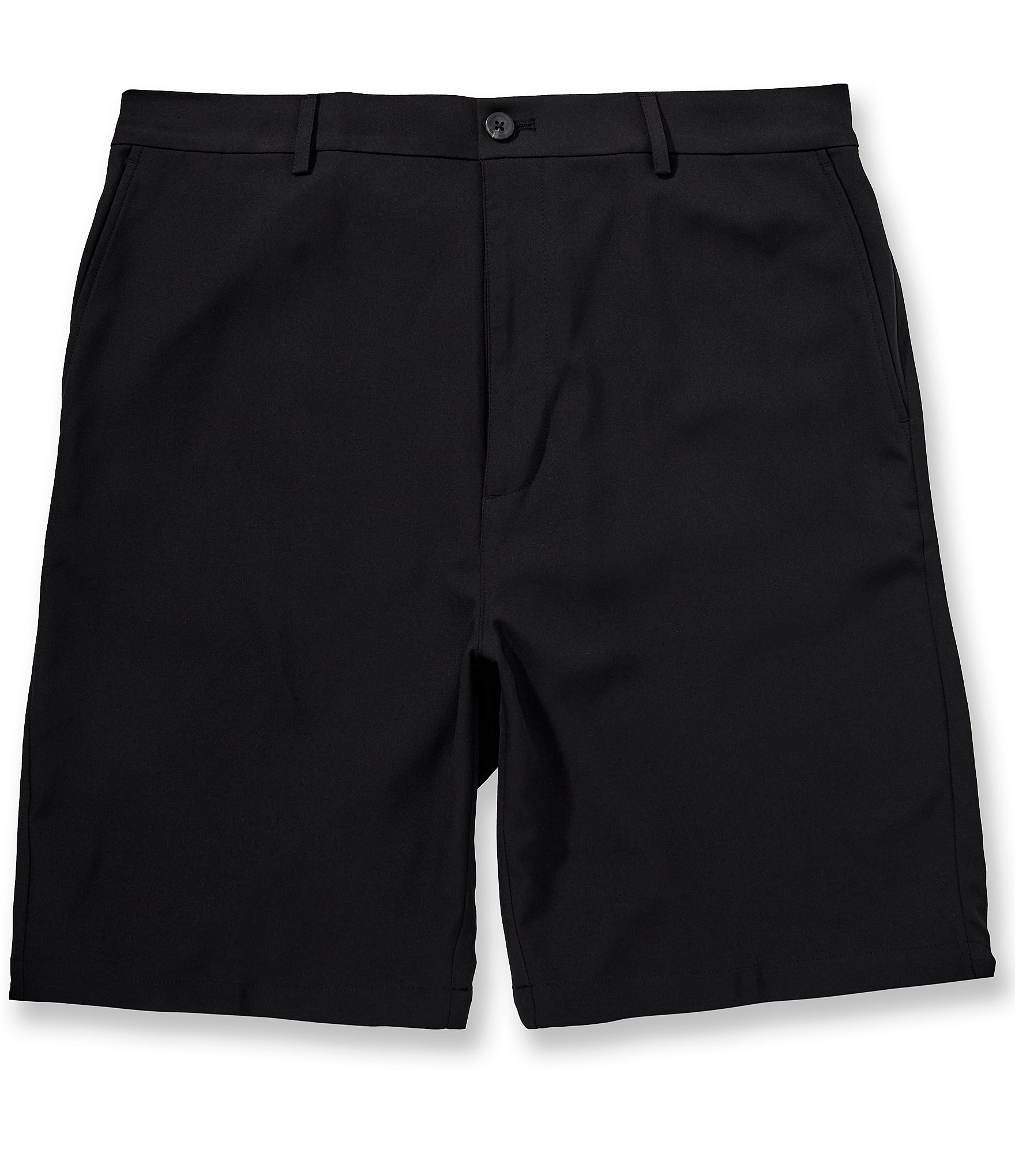 Roundtree & Yorke Big & Tall Performance Flat Front Partial E-Waist 7#double; Inseam Shorts