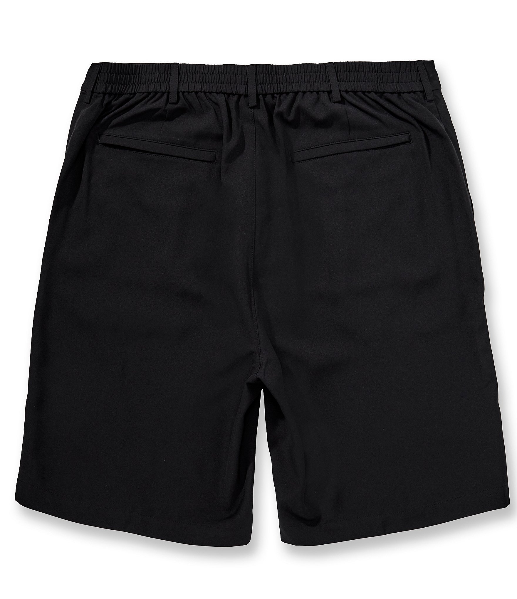 Roundtree & Yorke Big & Tall Performance Flat Front Partial E-Waist 7#double; Inseam Shorts