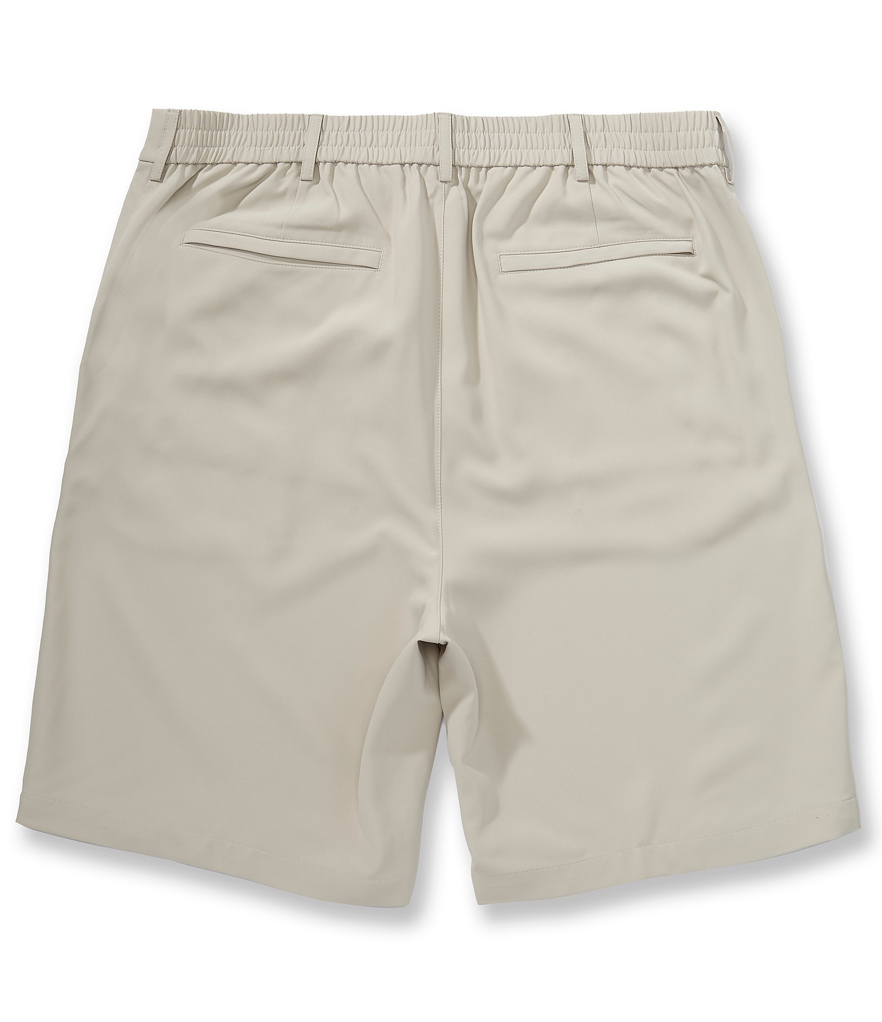 Roundtree & Yorke Big & Tall Performance Flat Front Partial E-Waist 7#double; Inseam Shorts