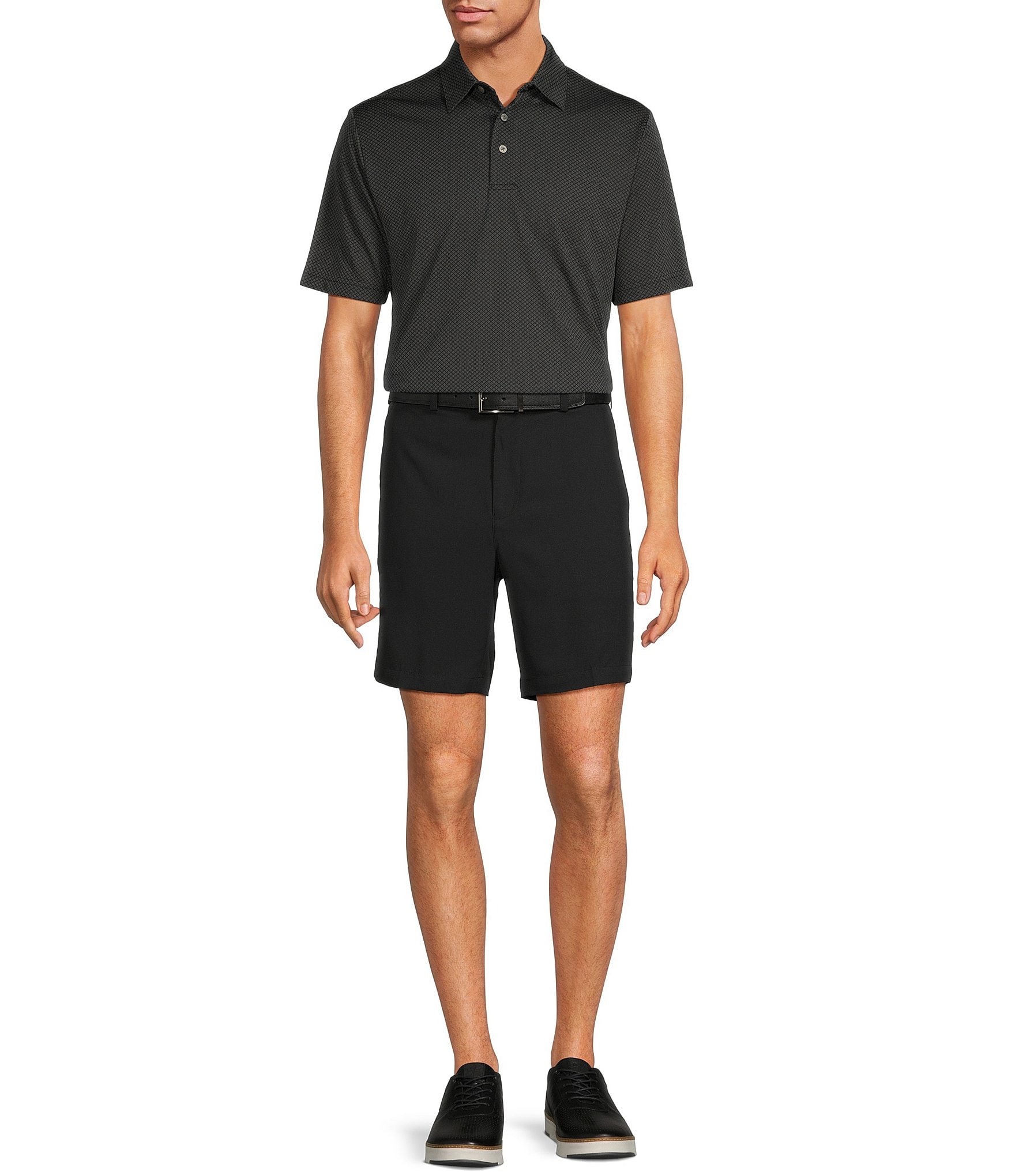 Roundtree & Yorke Big & Tall Performance Short Sleeve Diamond Jacquard Polo Shirt