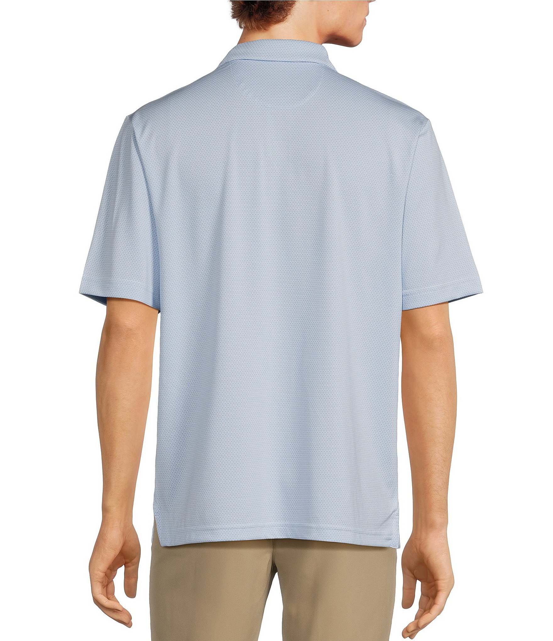 Roundtree & Yorke Big & Tall Performance Short Sleeve Horizontal Textured Jacquard Polo Shirt