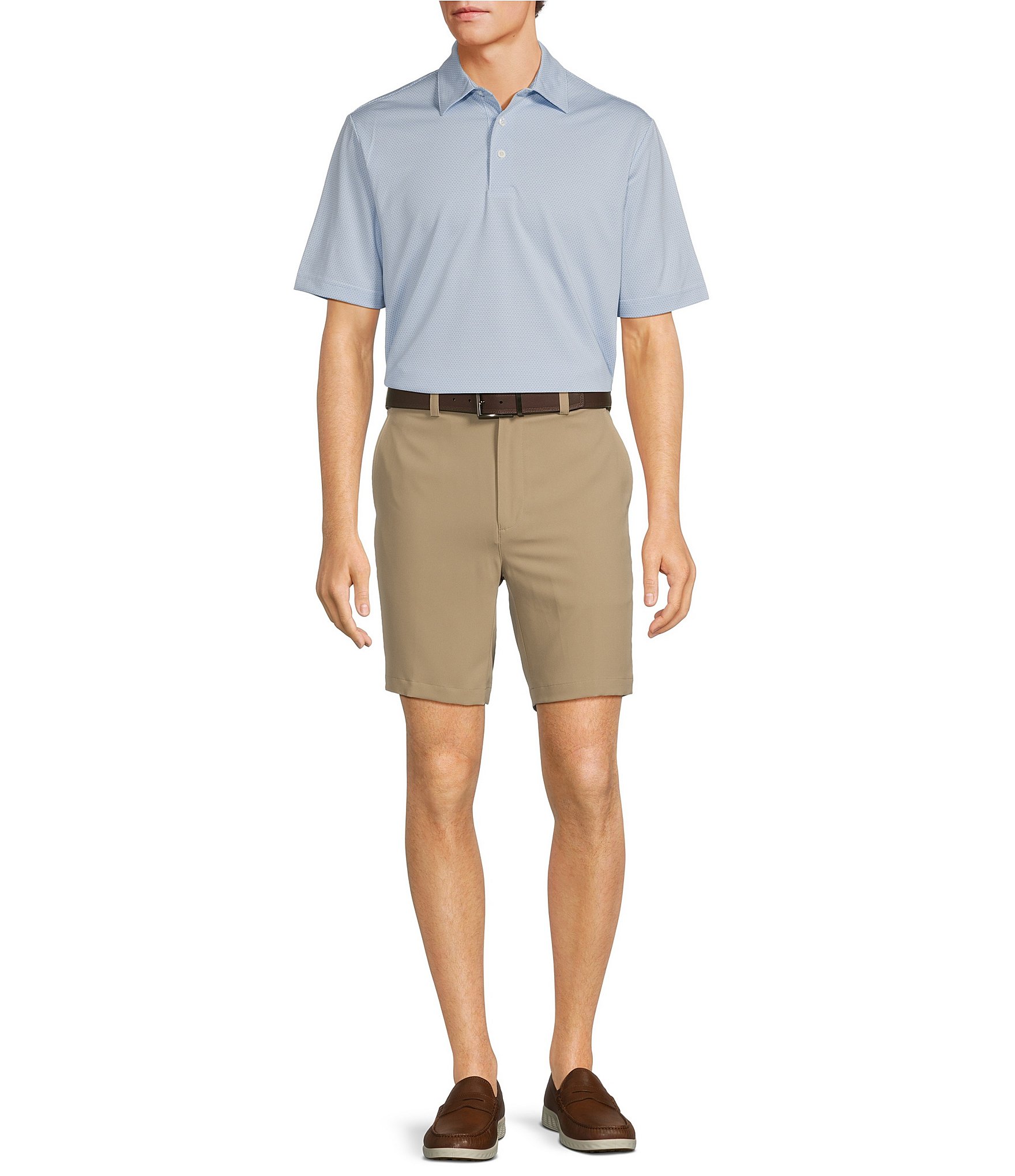 Roundtree & Yorke Big & Tall Performance Short Sleeve Horizontal Textured Jacquard Polo Shirt