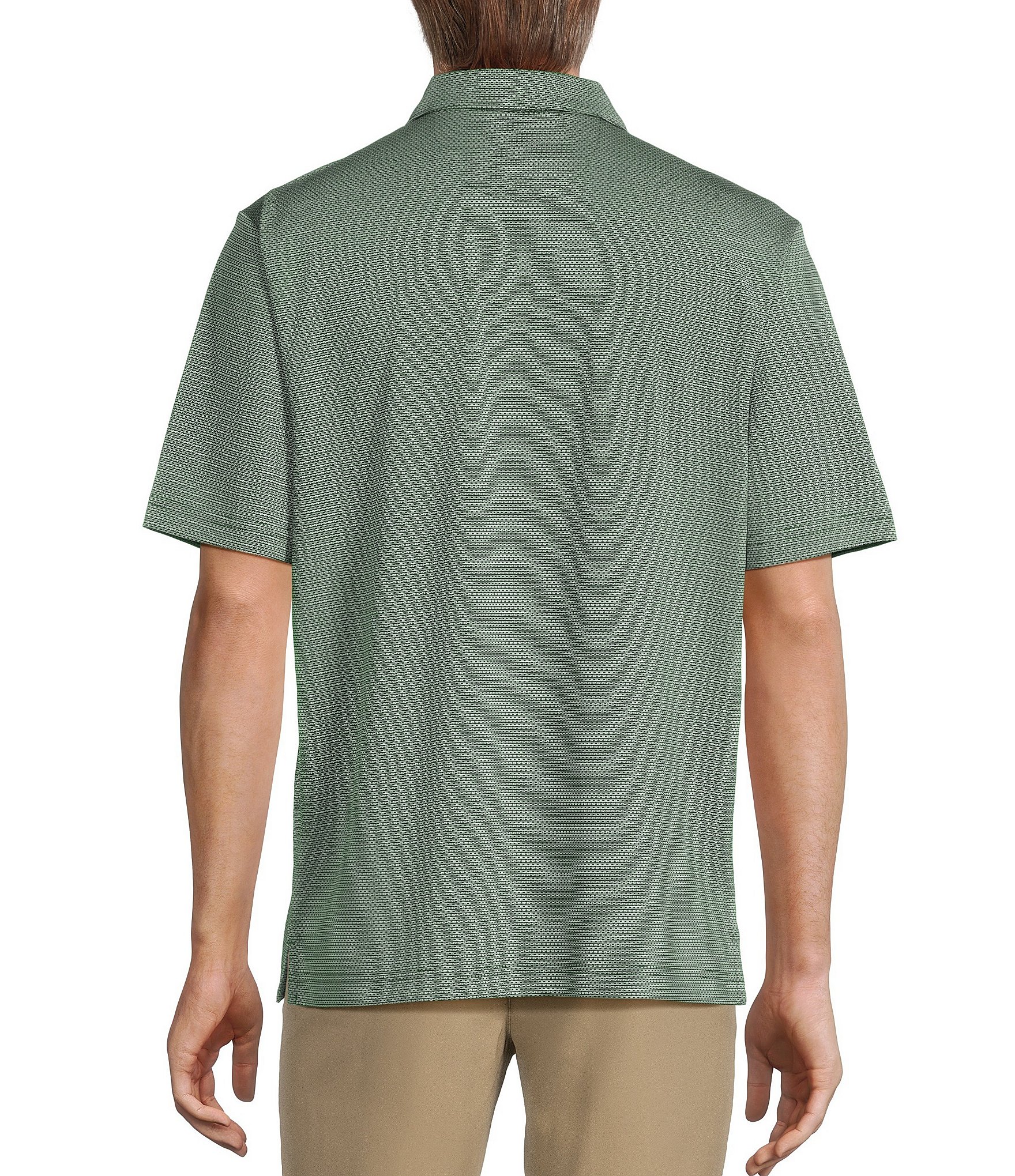 Roundtree & Yorke Big & Tall Performance Short Sleeve Horizontal Textured Jacquard Polo Shirt