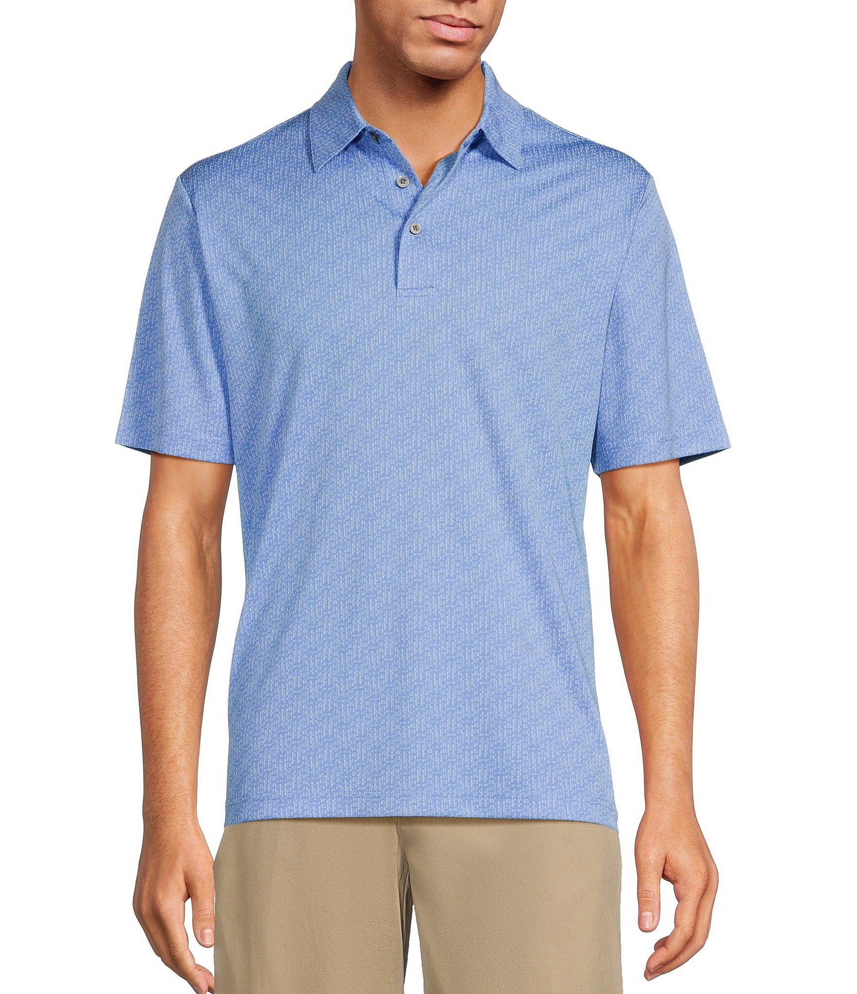 Roundtree & Yorke Big & Tall Performance Short Sleeve Jacquard Polo Shirt