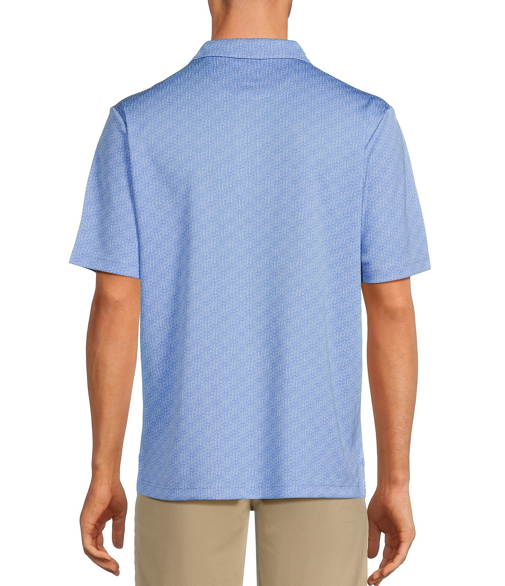 Roundtree & Yorke Big & Tall Performance Short Sleeve Jacquard Polo Shirt