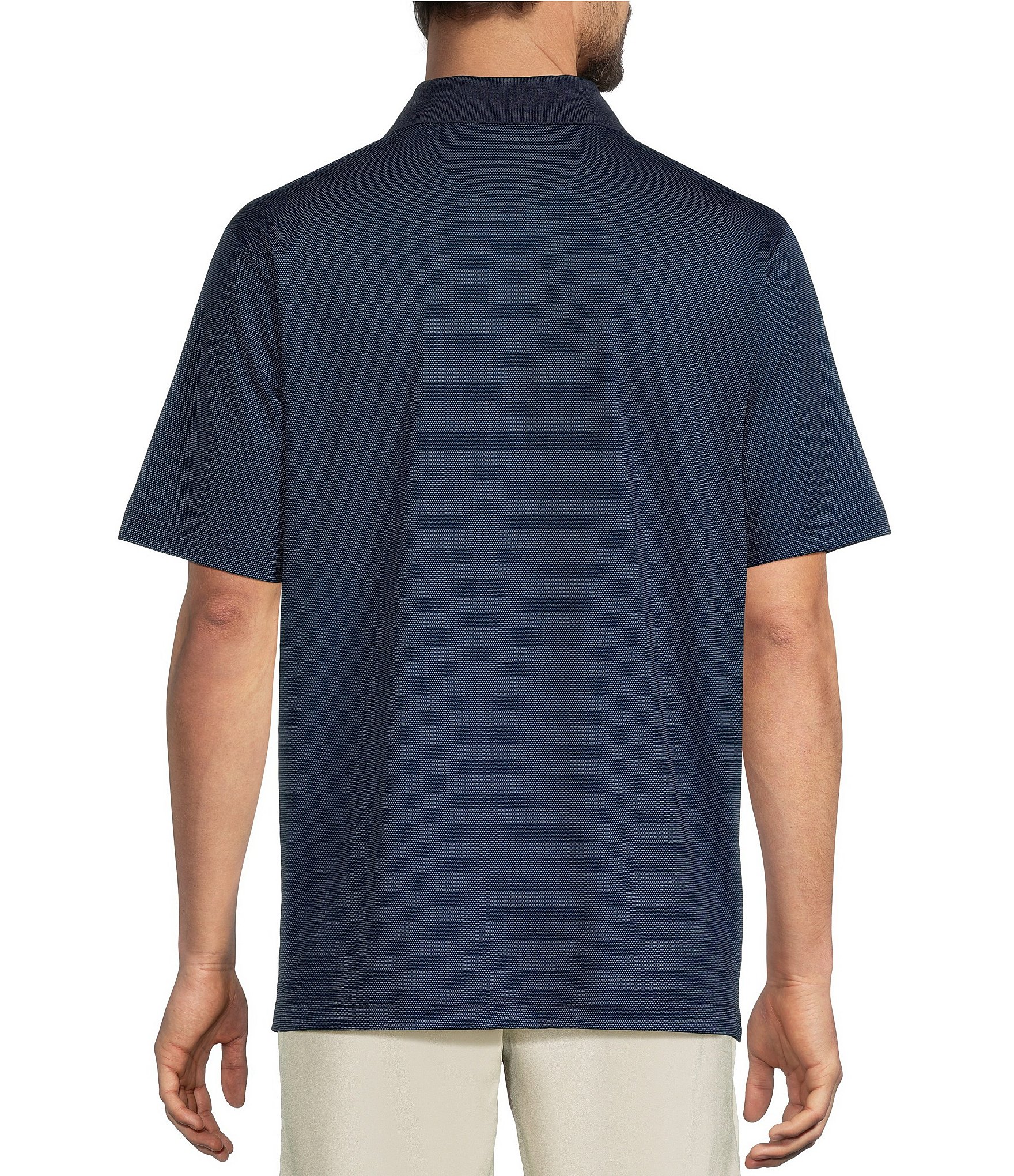 Roundtree & Yorke Big & Tall Performance Short Sleeve Solid Birdseye Polo