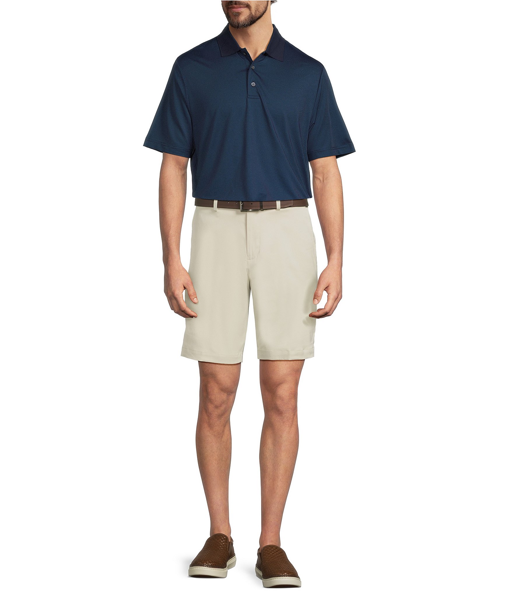 Roundtree & Yorke Big & Tall Performance Short Sleeve Solid Birdseye Polo