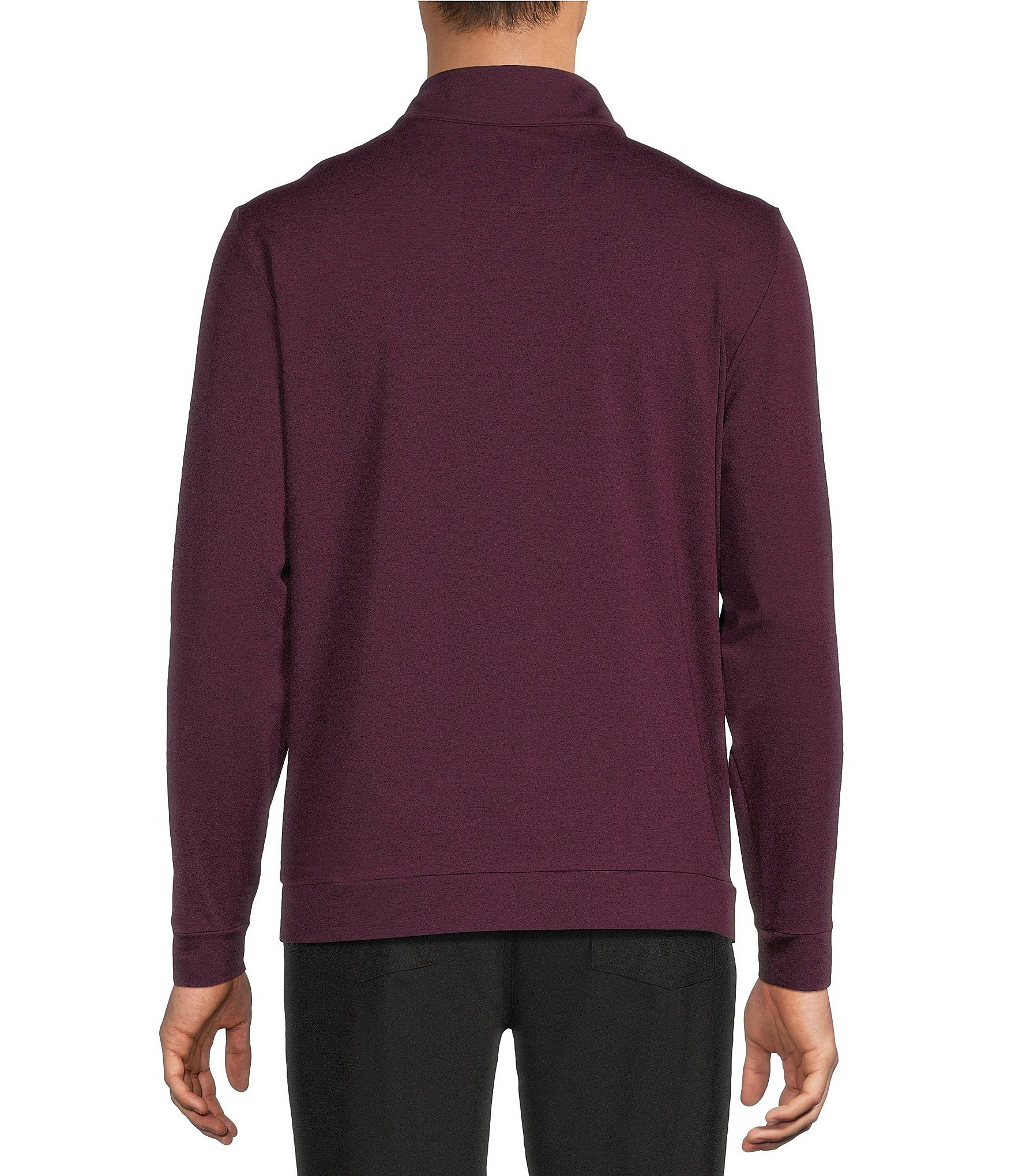 Roundtree & Yorke Big & Tall Performance Solid Quarter Zip Pullover