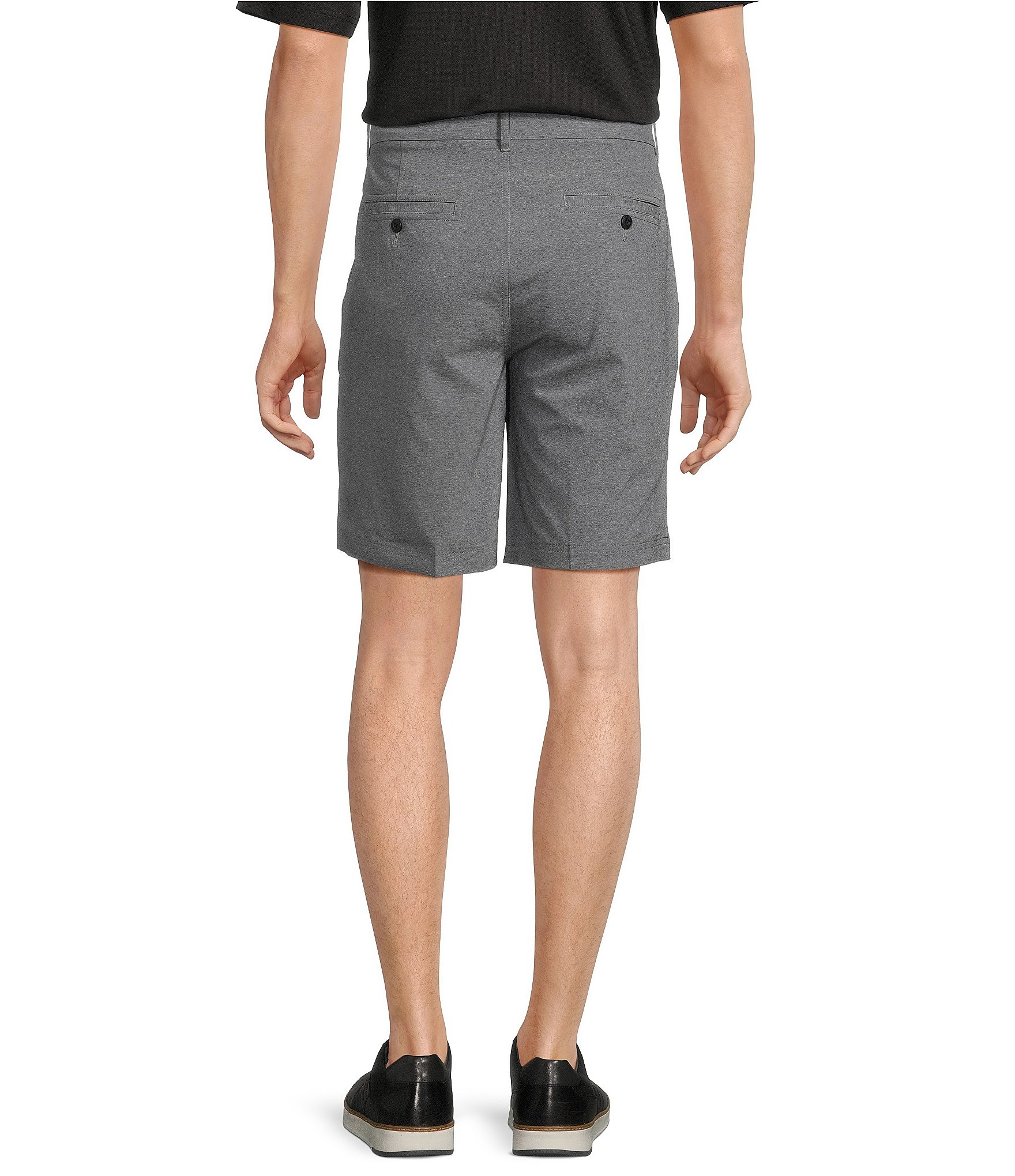 Roundtree & Yorke Big & Tall Performance Stretch Fabric Classic Fit Flat Front 9#double; And 11#double; Heathered Shorts