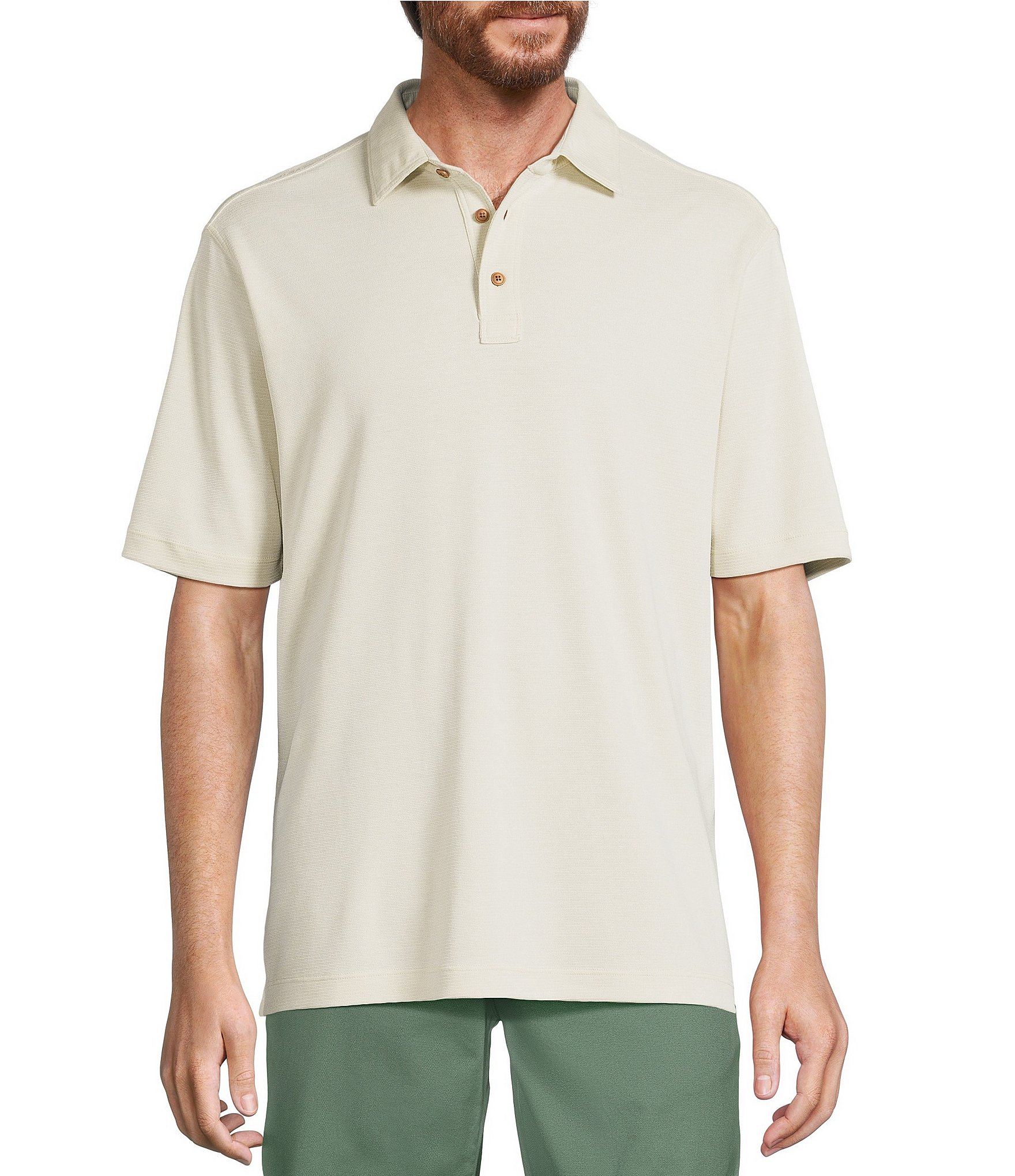 Roundtree & Yorke Big & Tall Short Sleeve Stripe Polynosic Polo Shirt