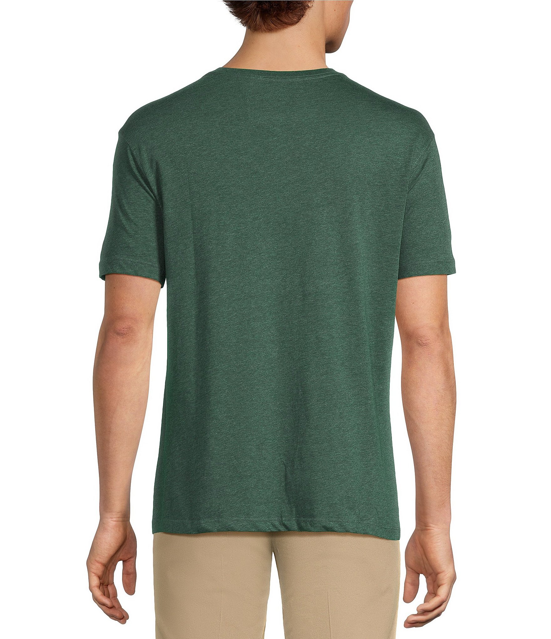 Roundtree & Yorke Big & Tall Solid Cloud Short Sleeve V-Neck T-Shirt