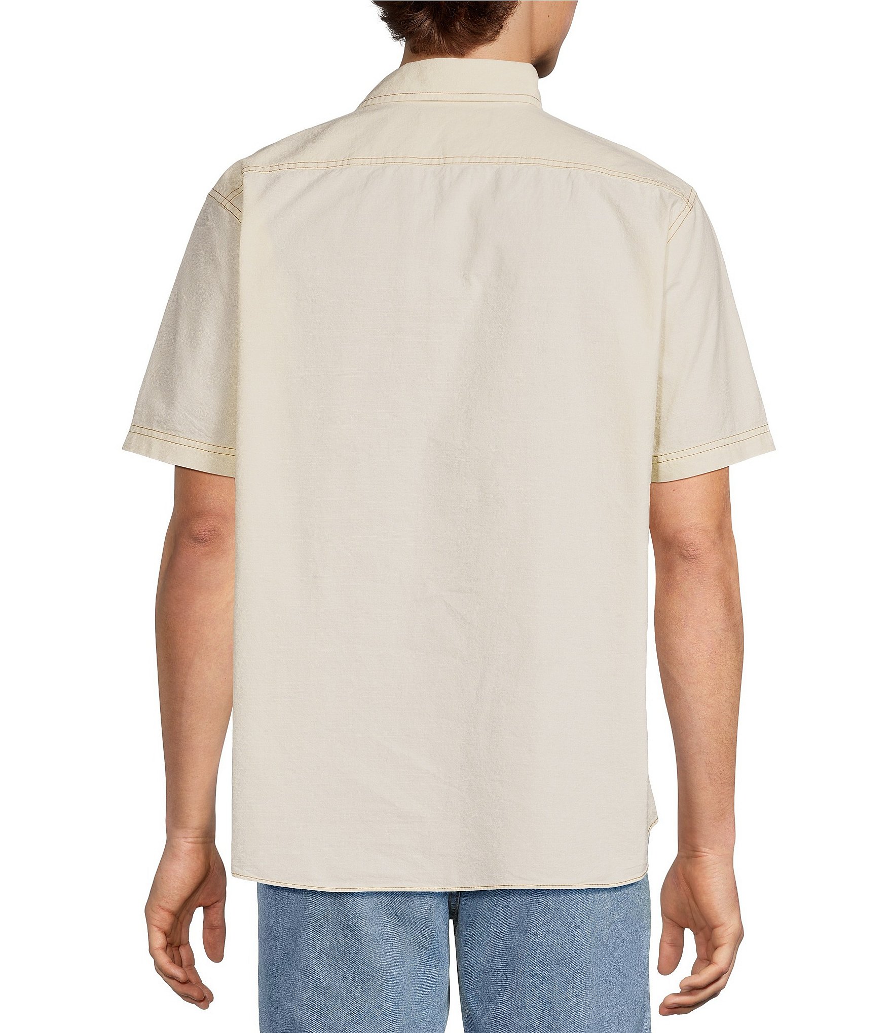 Roundtree & Yorke Big & Tall Solid Garment Washed Short Sleeve Sport Shirt