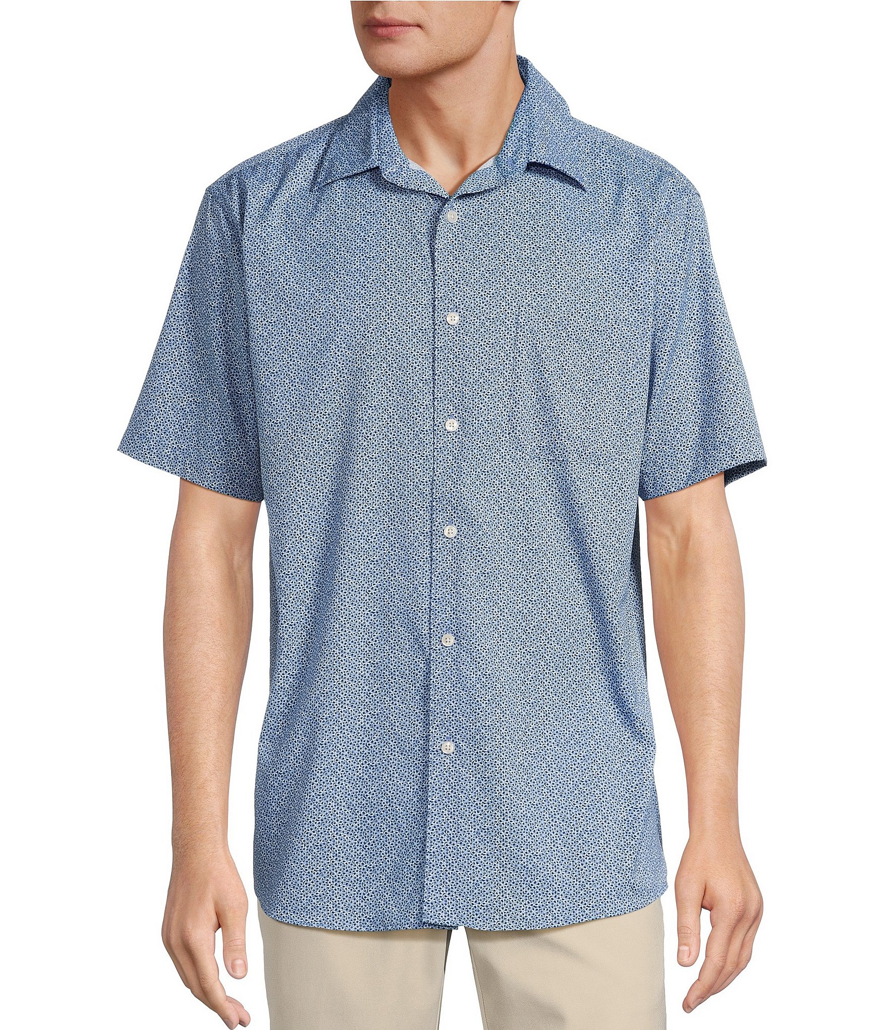 Roundtree & Yorke Big & Tall The Traveler Performance Short Sleeve Micro Floral Sport Shirt