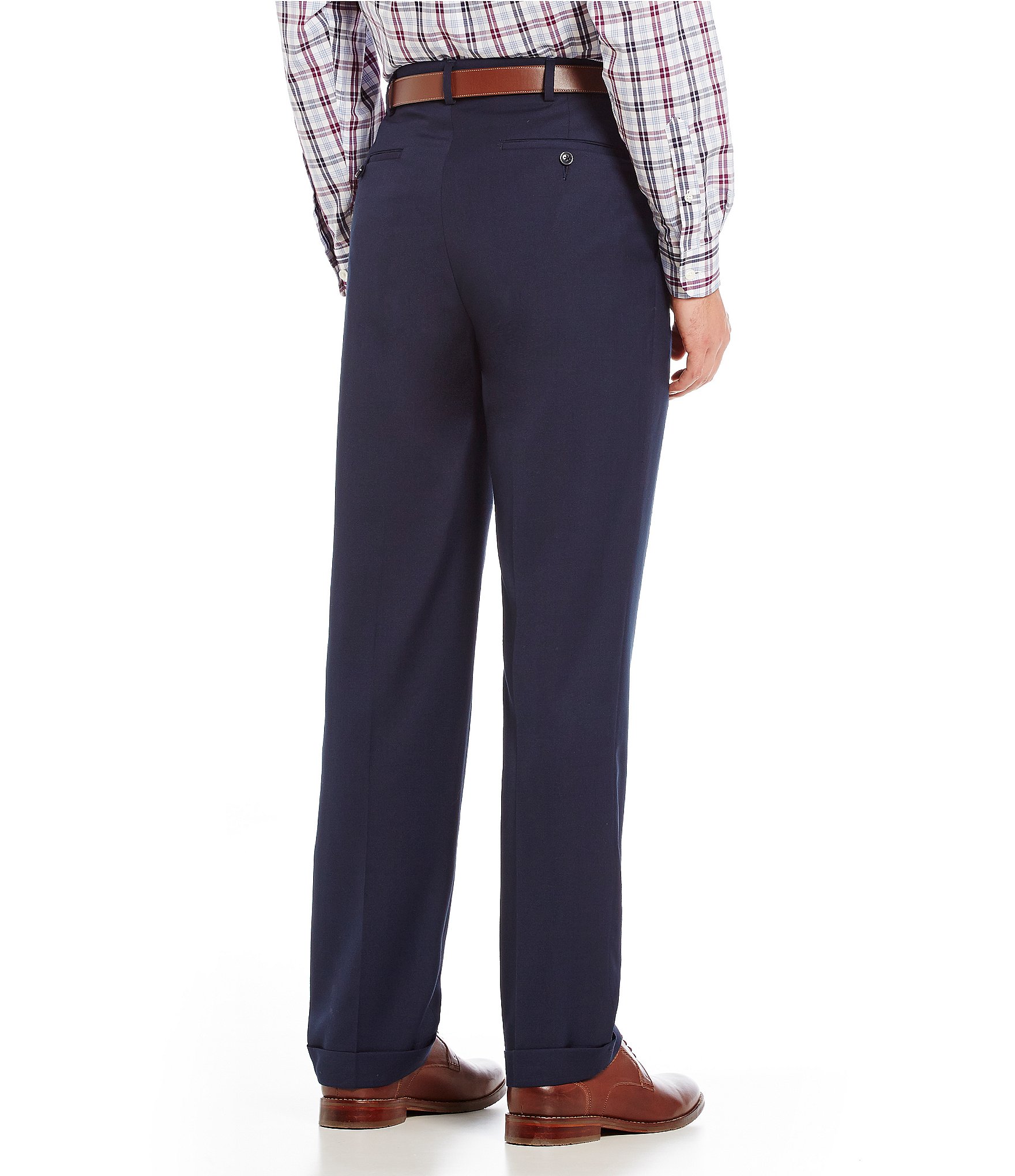 Roundtree & Yorke Big & Tall TravelSmart Ultimate Comfort Classic Fit Pleat Front Non-Iron Twill Dress Pants