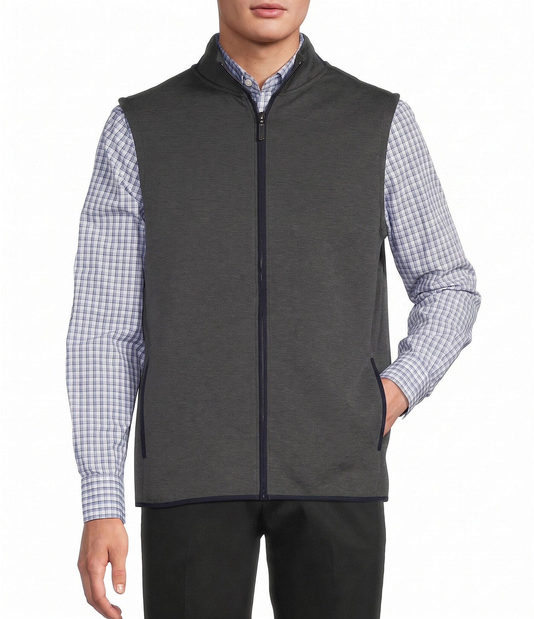 Roundtree & Yorke Big & Tall TravelSmart Solid Full-Zip Vest