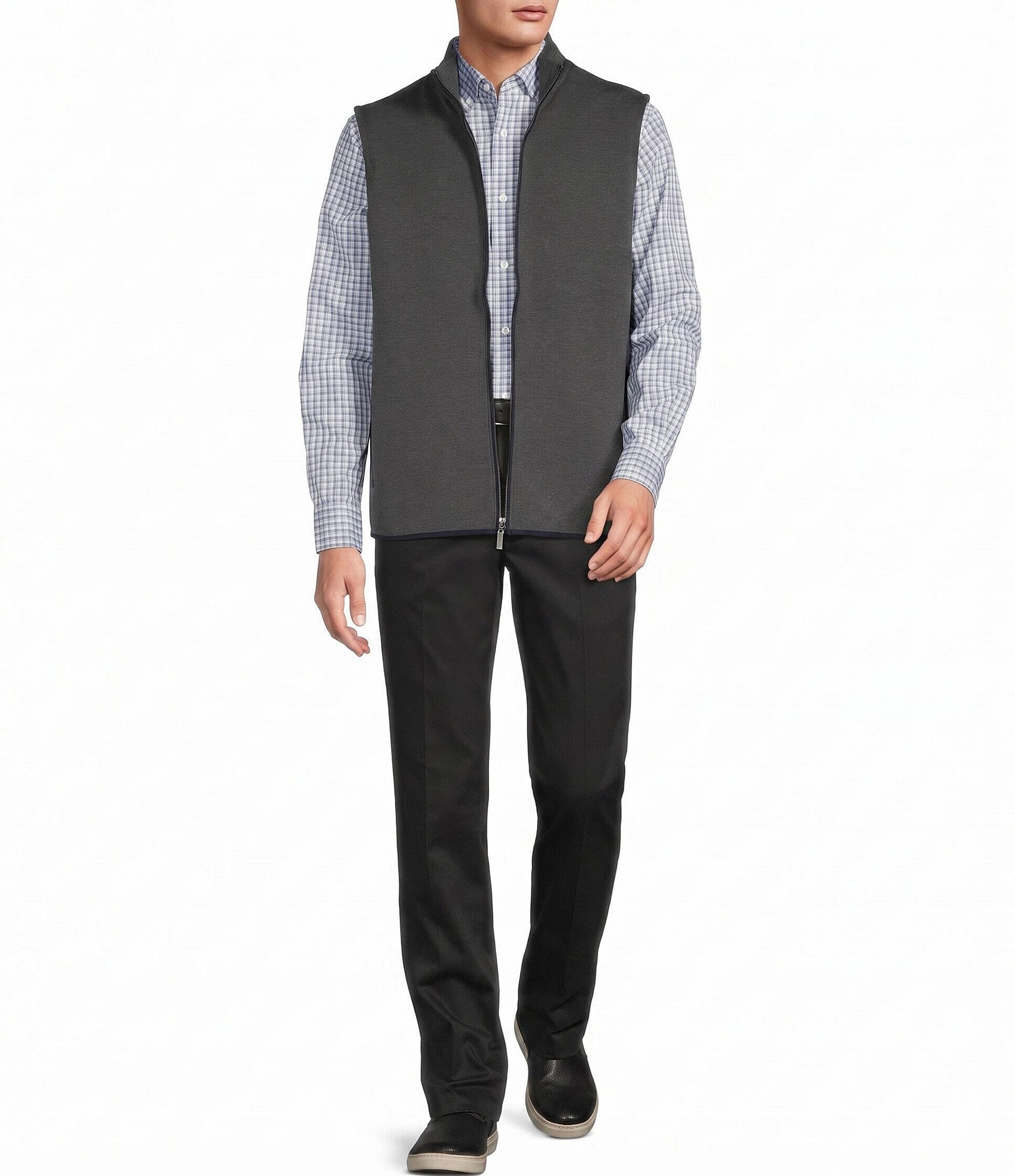 Roundtree & Yorke Big & Tall TravelSmart Solid Full-Zip Vest