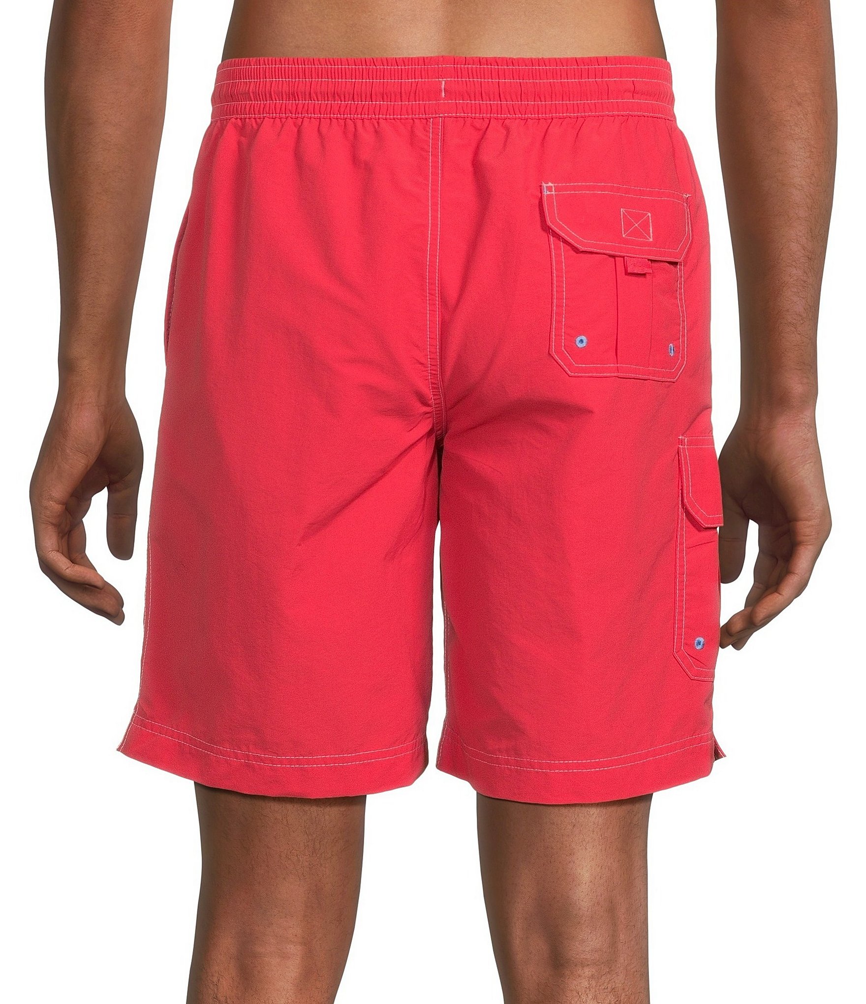 Roundtree & Yorke Boardwalk Cargo Solid 9#double; Inseam Swim Trunks