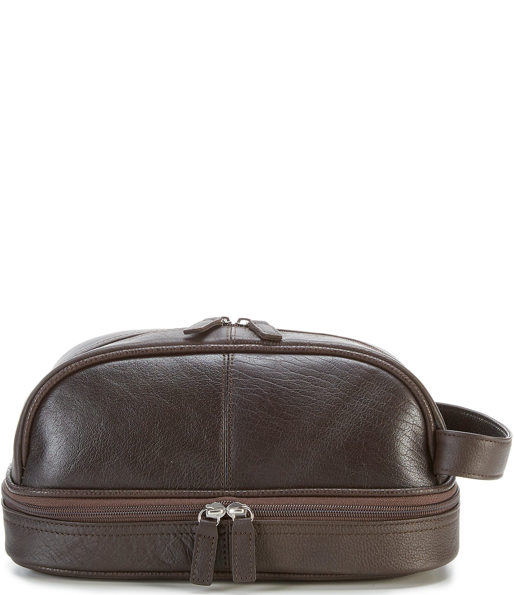 Roundtree & Yorke Bottom Zip Leather Travel Kit