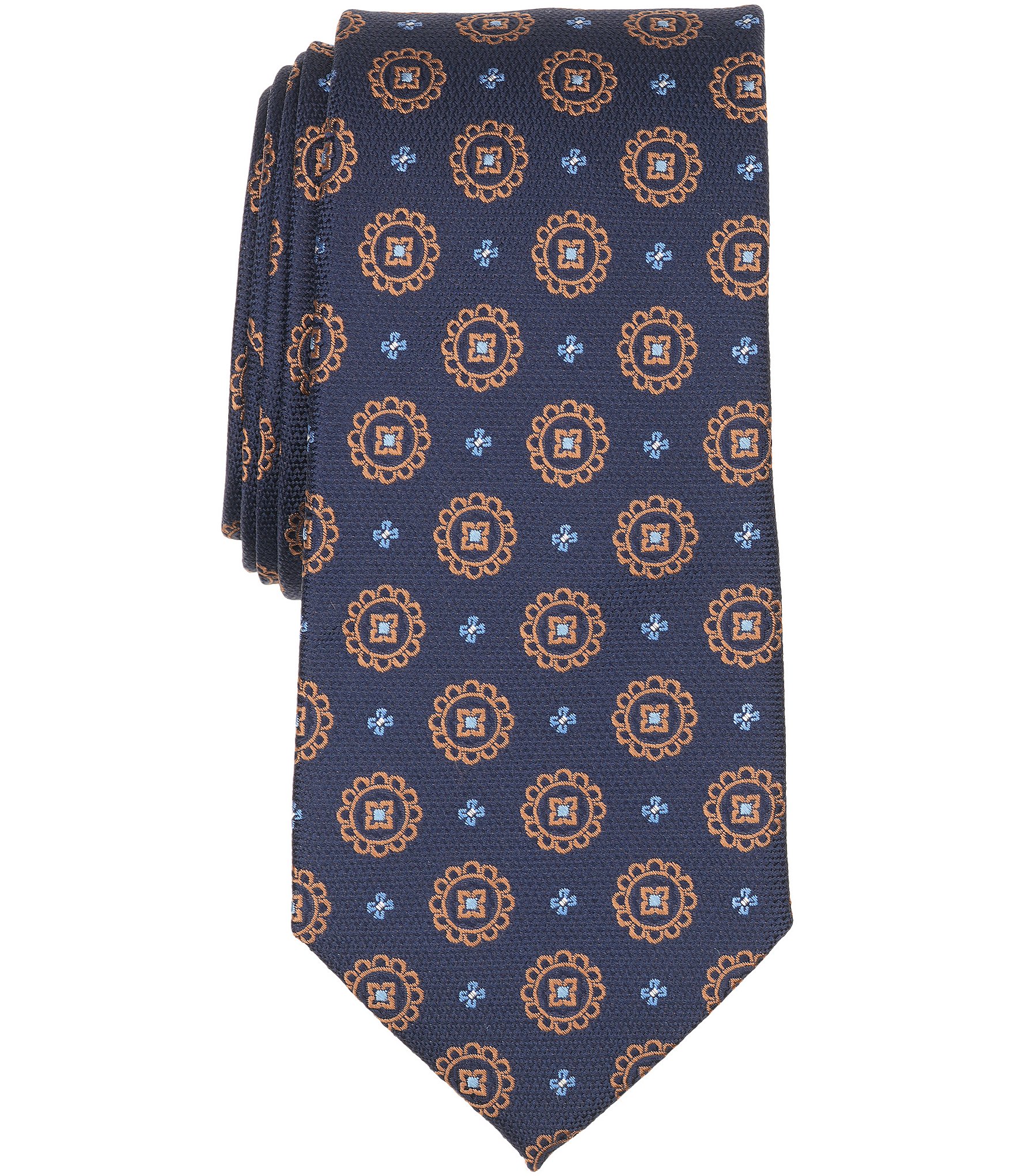 Roundtree & Yorke Bruce Medallion Traditional Silk Blend Tie