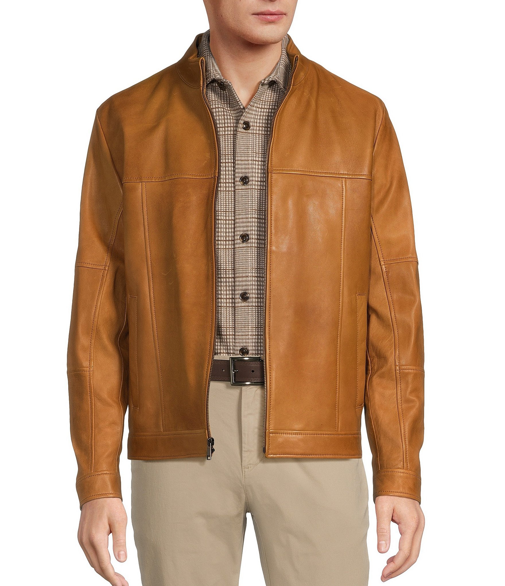 ROUNDTREE & YORKE deals Mens Lamb Leather Jacket