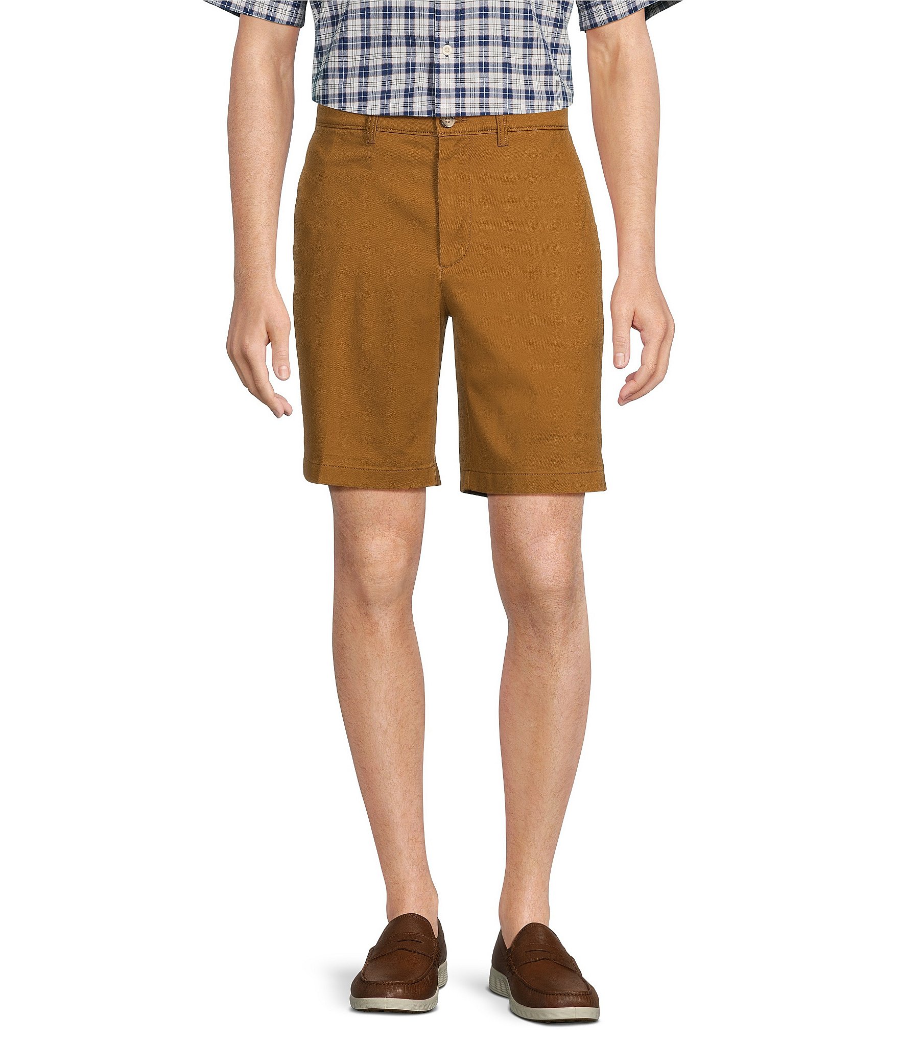 Roundtree Yorke Casuals Classic Fit Flat Front Washed 9 double Chino Shorts The Shops at Willow Bend