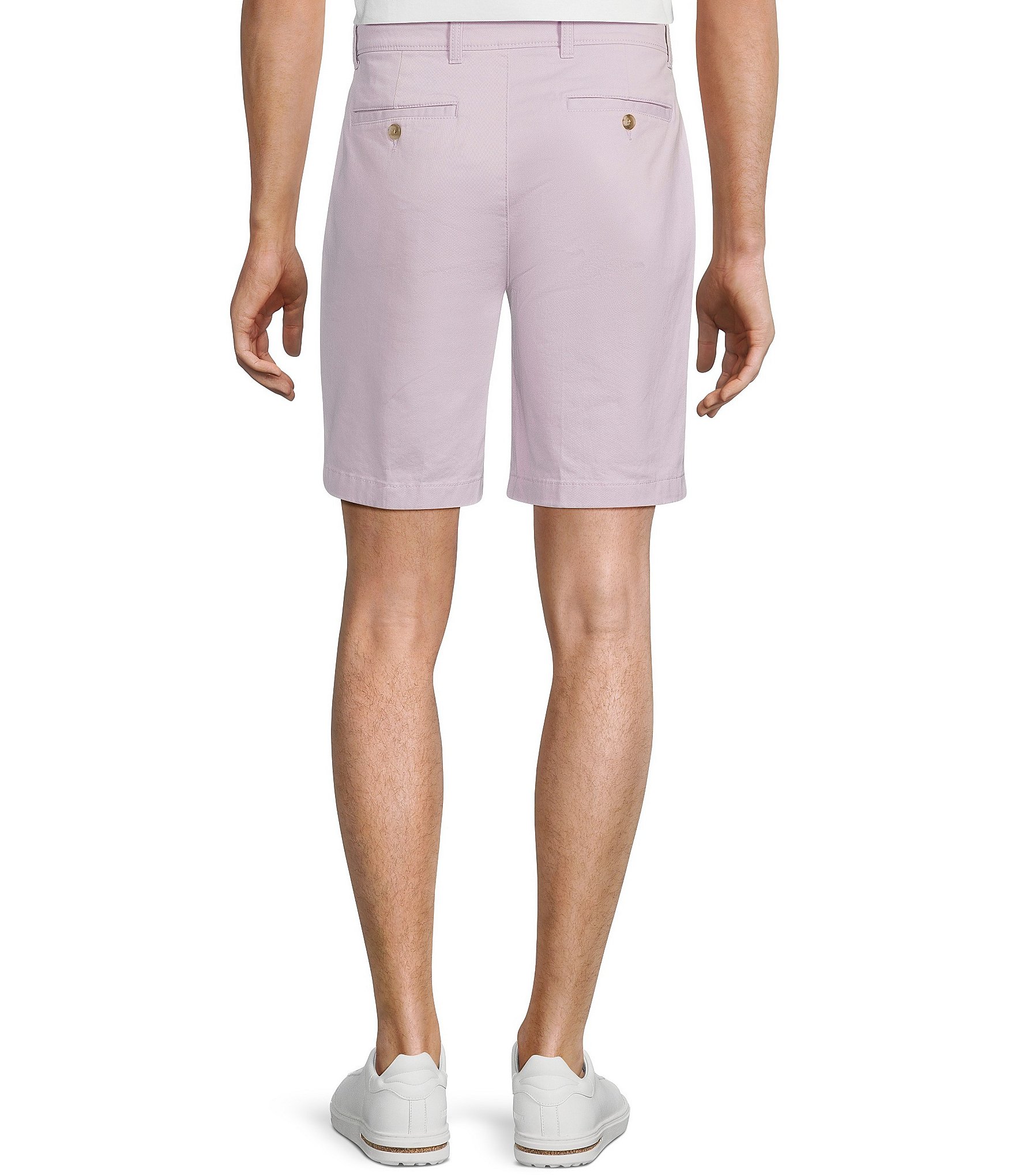 Roundtree & Yorke Casuals Classic Fit Flat Front Washed 9#double; Chino Shorts