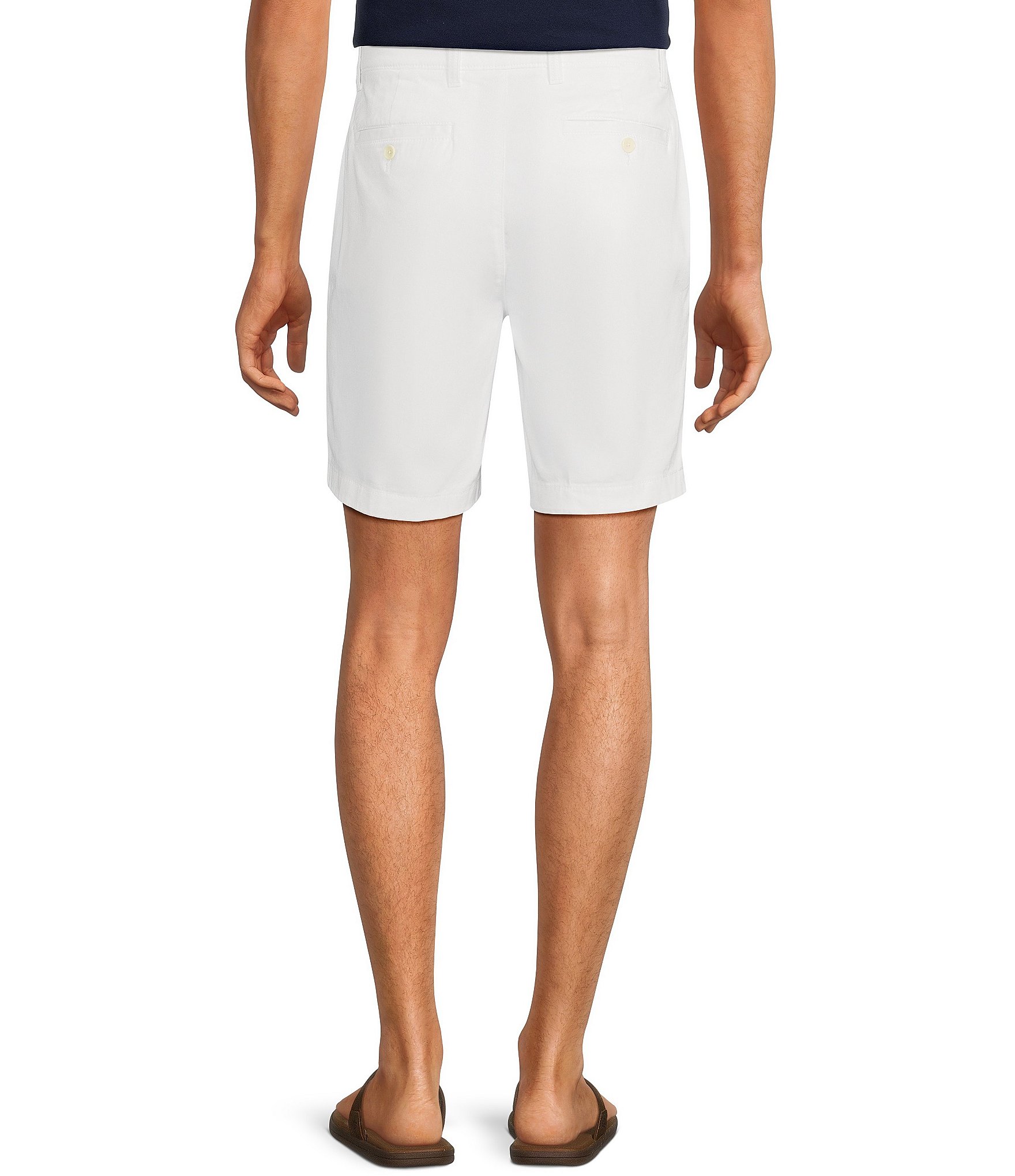 Roundtree & Yorke Casuals Straight Fit Flat Front 8#double; Inseam Chino Shorts