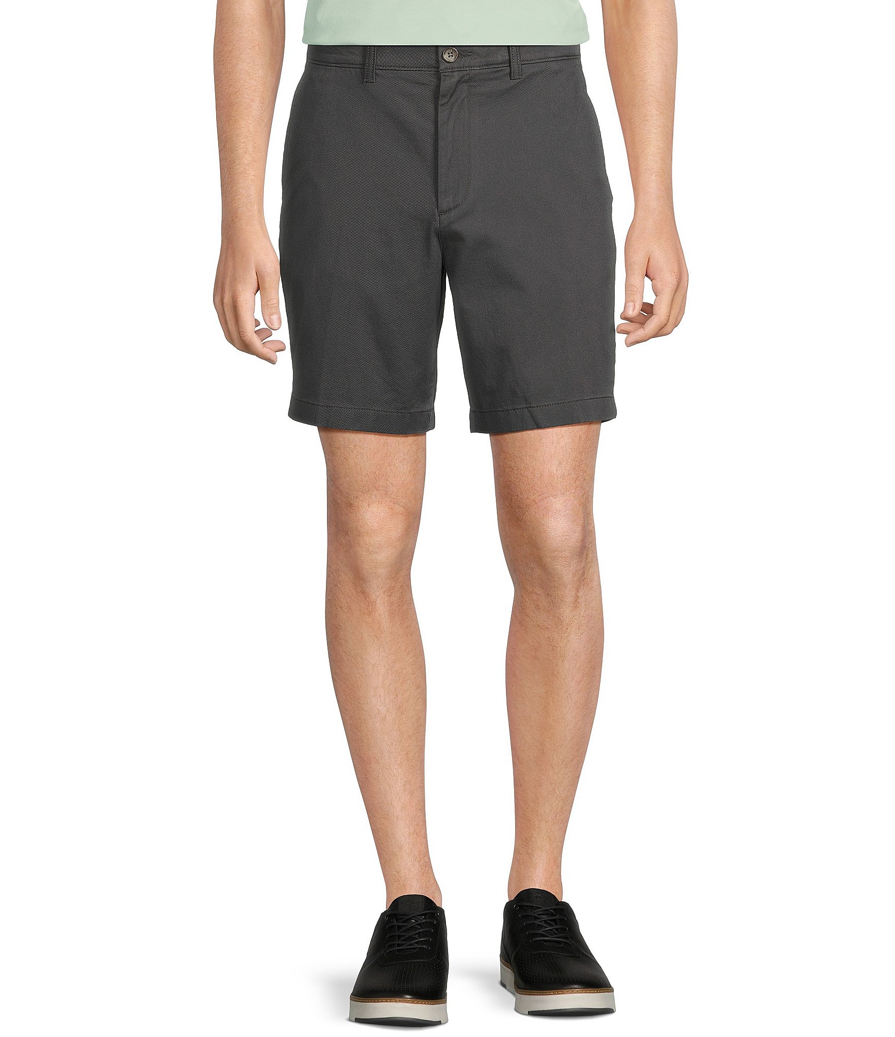 Roundtree & Yorke Casuals Straight Fit Flat Front 8#double; Inseam Chino Shorts