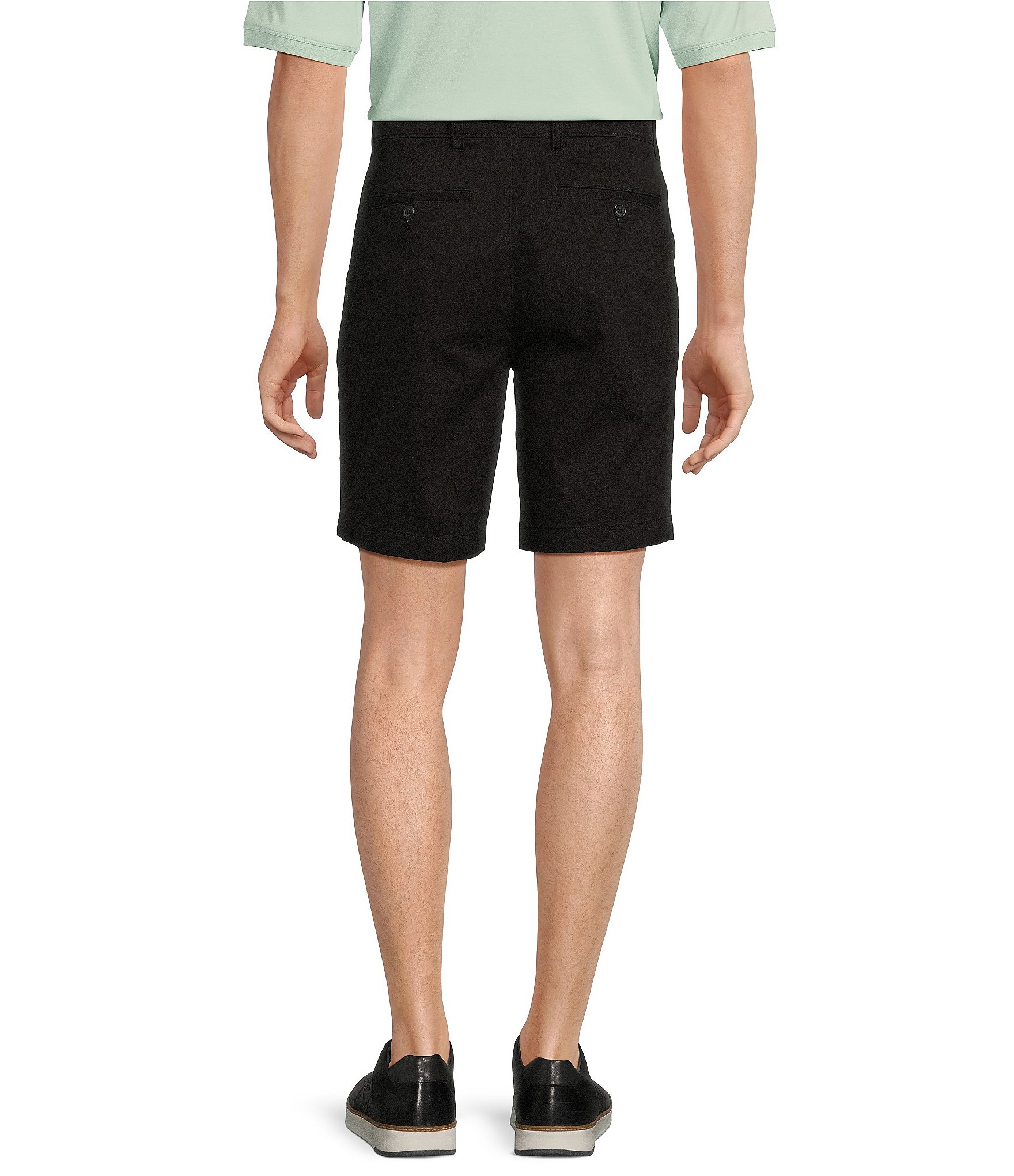 Roundtree & Yorke Casuals Straight Fit Flat Front 8#double; Inseam Chino Shorts