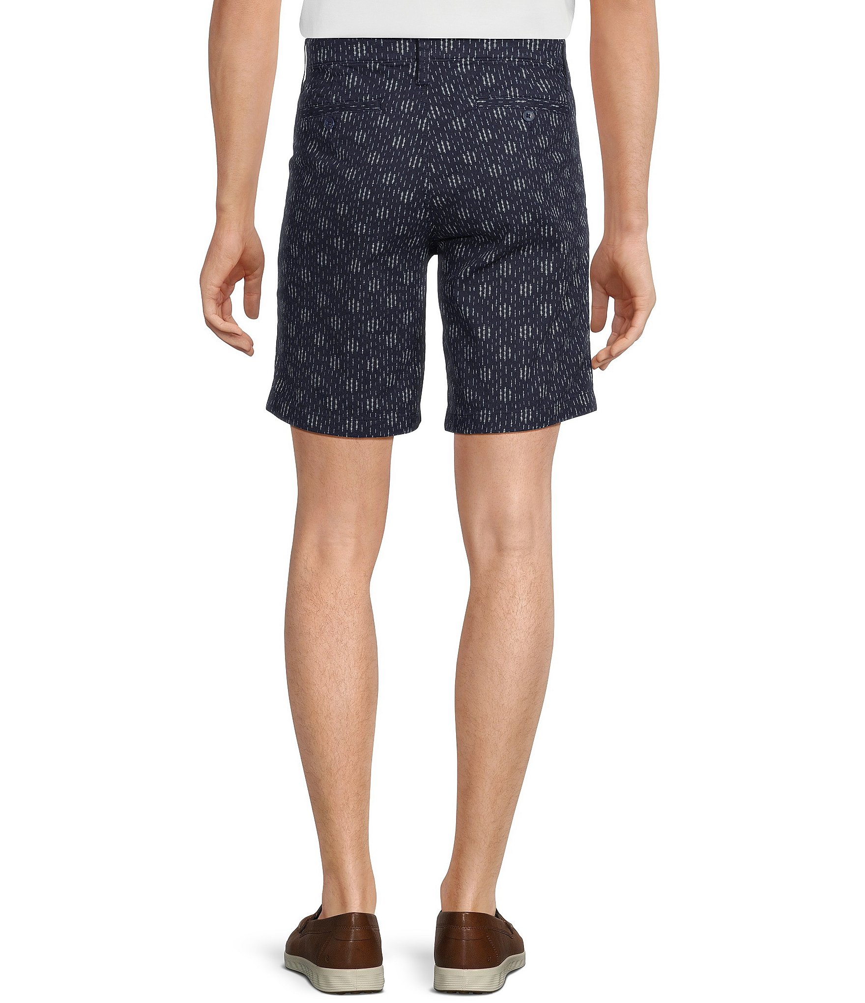 Roundtree & Yorke Casuals Flat Front Straight Fit 9#double; Inseam Printed Shorts