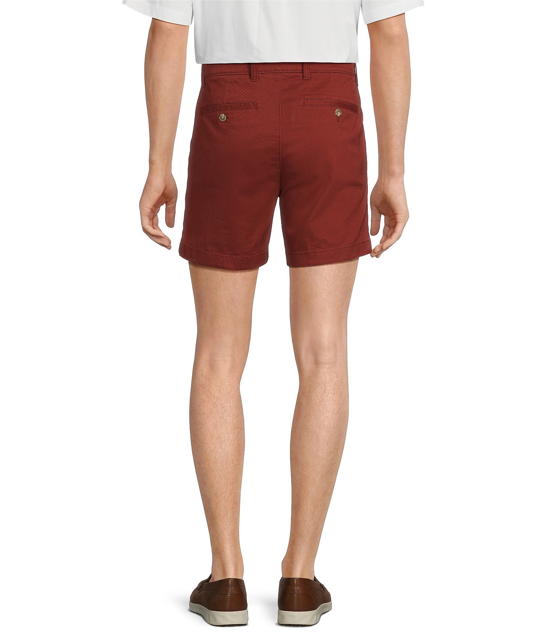 Roundtree & Yorke Casuals Straight Fit Flat Front Washed 5#double; Chino Shorts