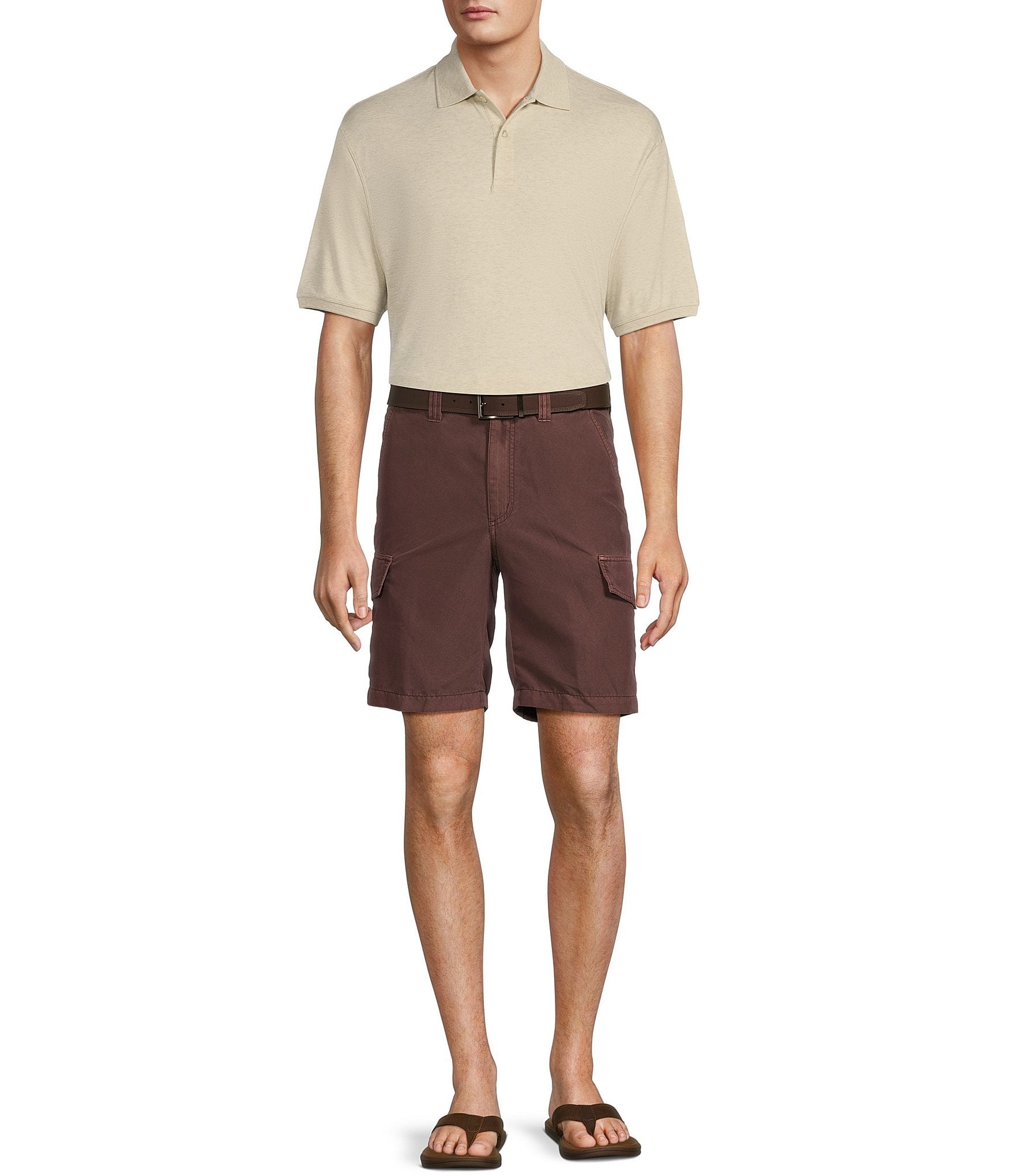 Roundtree & Yorke Casuals Straight Fit 9#double; Inseam Cargo Shorts