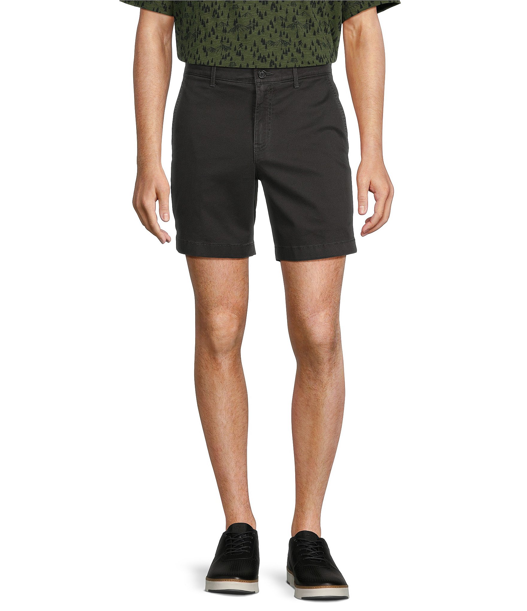 Roundtree & Yorke Casuals Tech Pocket Printed 7#double; Inseam Shorts