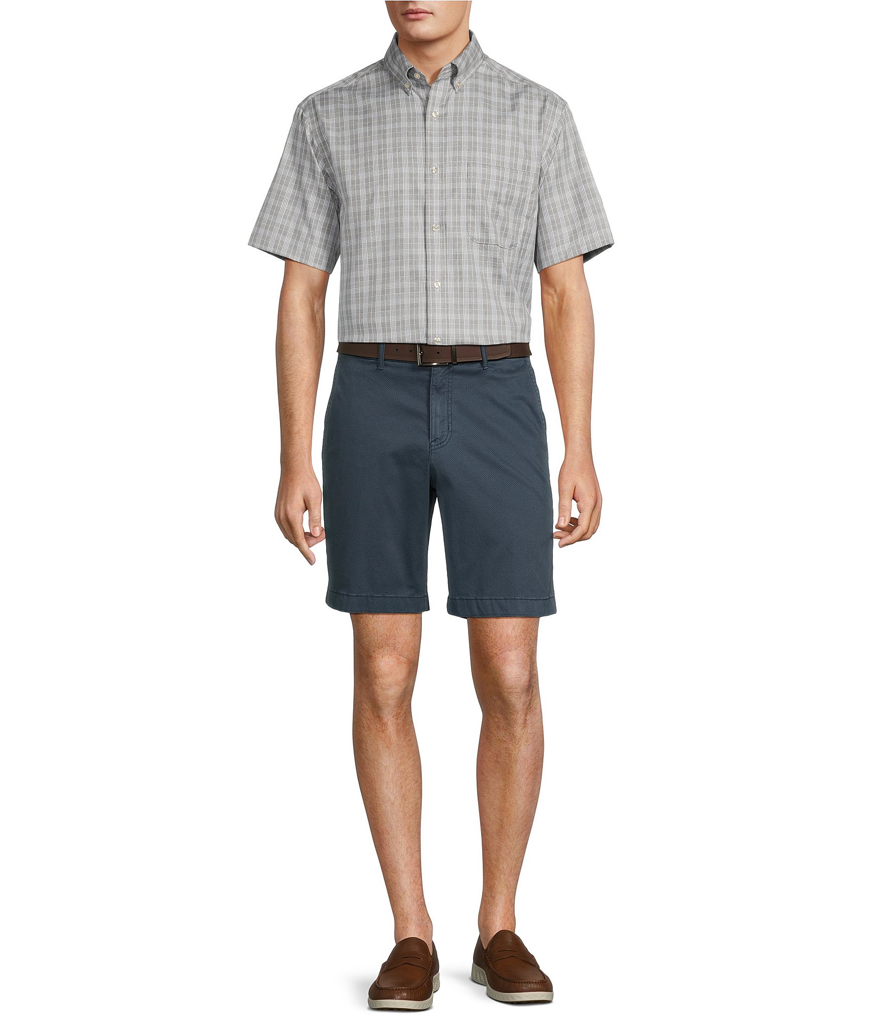 Roundtree & Yorke Casuals Tech Pocket Printed 9#double; Inseam Shorts